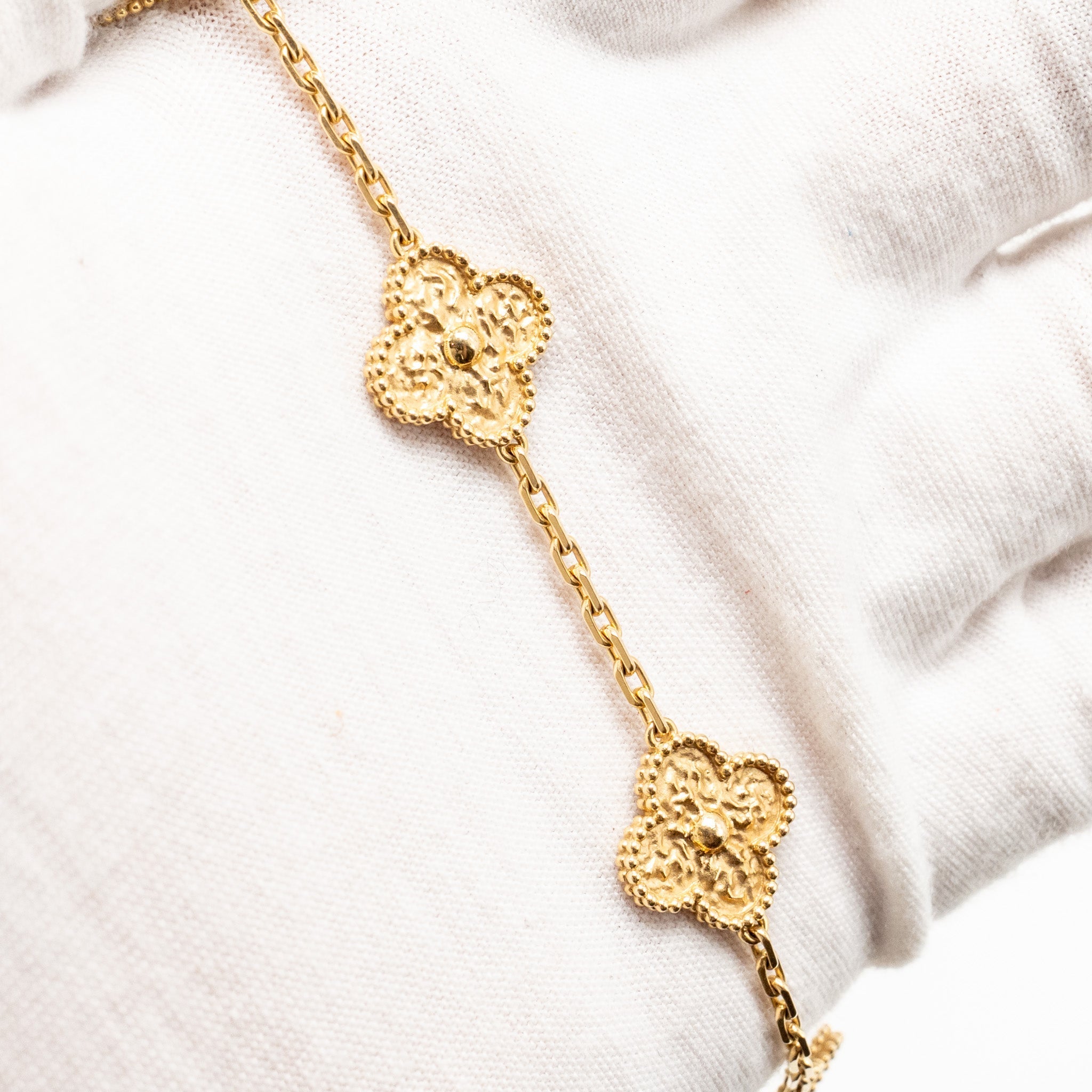 VAN CLEEF & ARPELS VINTAGE ALHAMBRA BRACELET 5 MOTIFS YELLOW GOLD