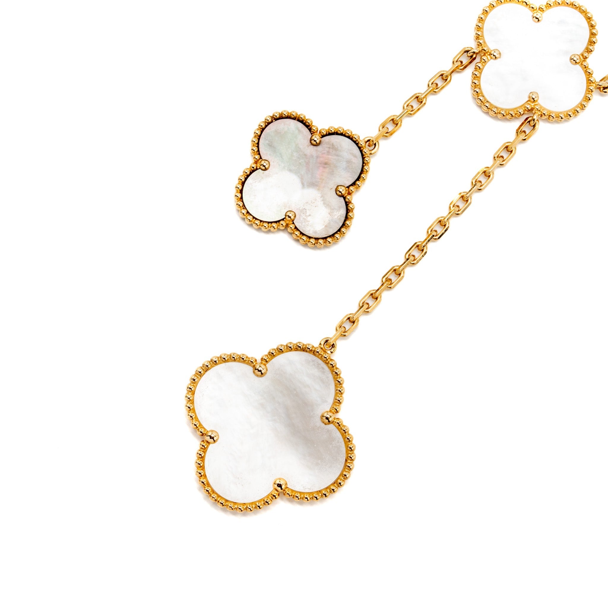 VAN CLEEF & ARPELS MAGIC ALHAMBRA 6 MOTIF NECKLACE YELLOW GOLD/ MOTHER OF PEARL/ONYX