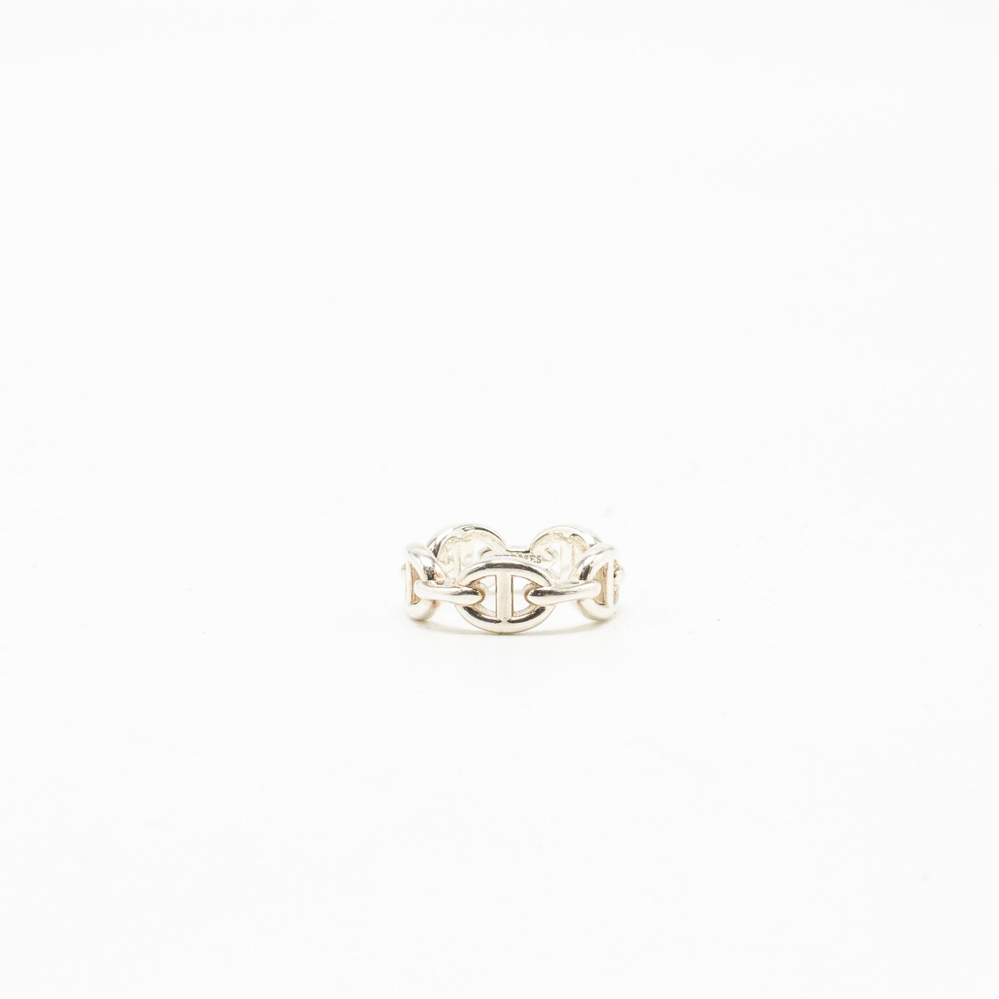 HERMES CHAINE D'ANCRE ENCHAINEE RING SILVER