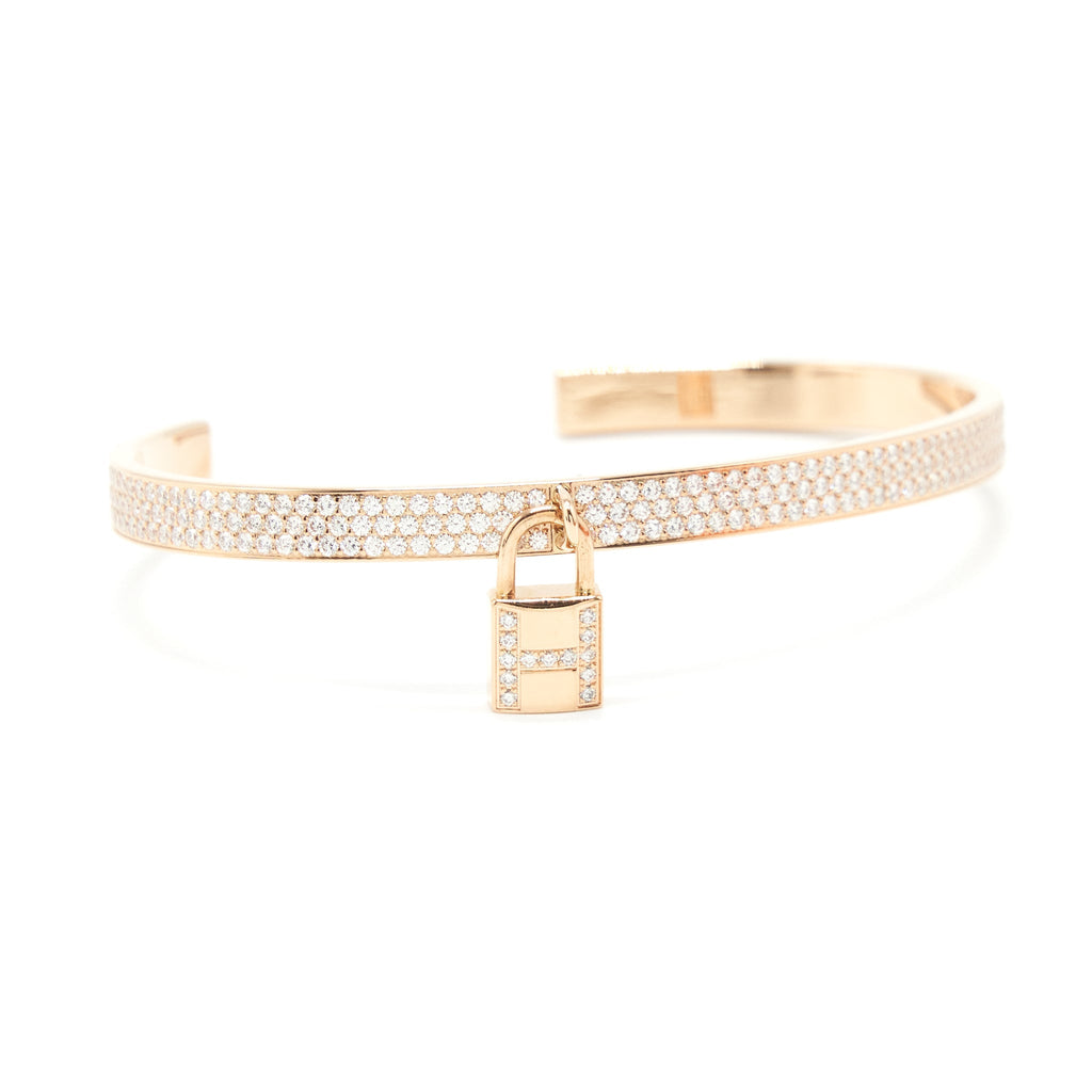 HERMES KELLY CLOCHETTE BRACELET WITH DIAMONDS ROSE GOLD