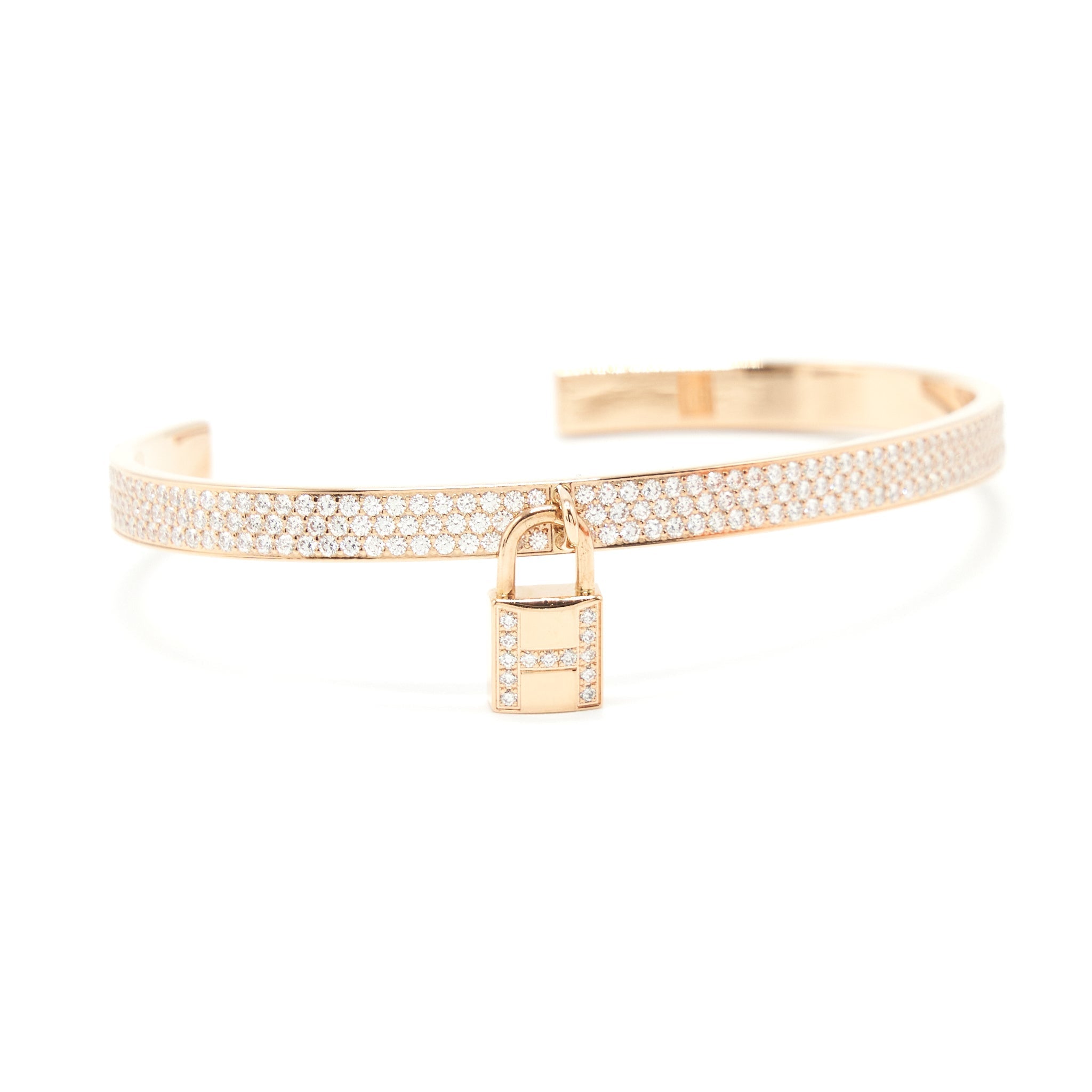 HERMES KELLY CLOCHETTE BRACELET WITH DIAMONDS ROSE GOLD