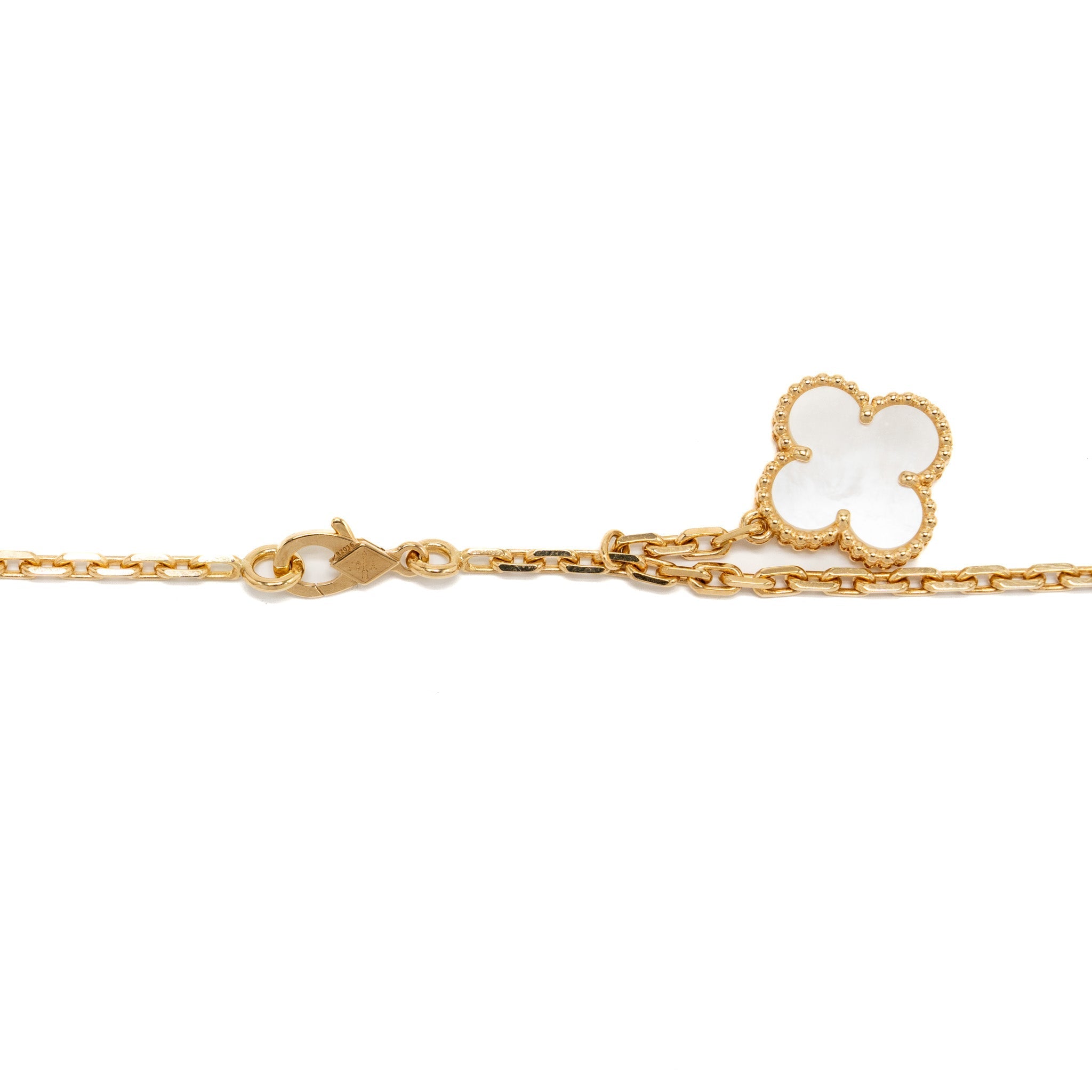 VAN CLEEF & ARPELS MAGIC ALHAMBRA 6 MOTIF NECKLACE YELLOW GOLD/ MOTHER OF PEARL/ONYX