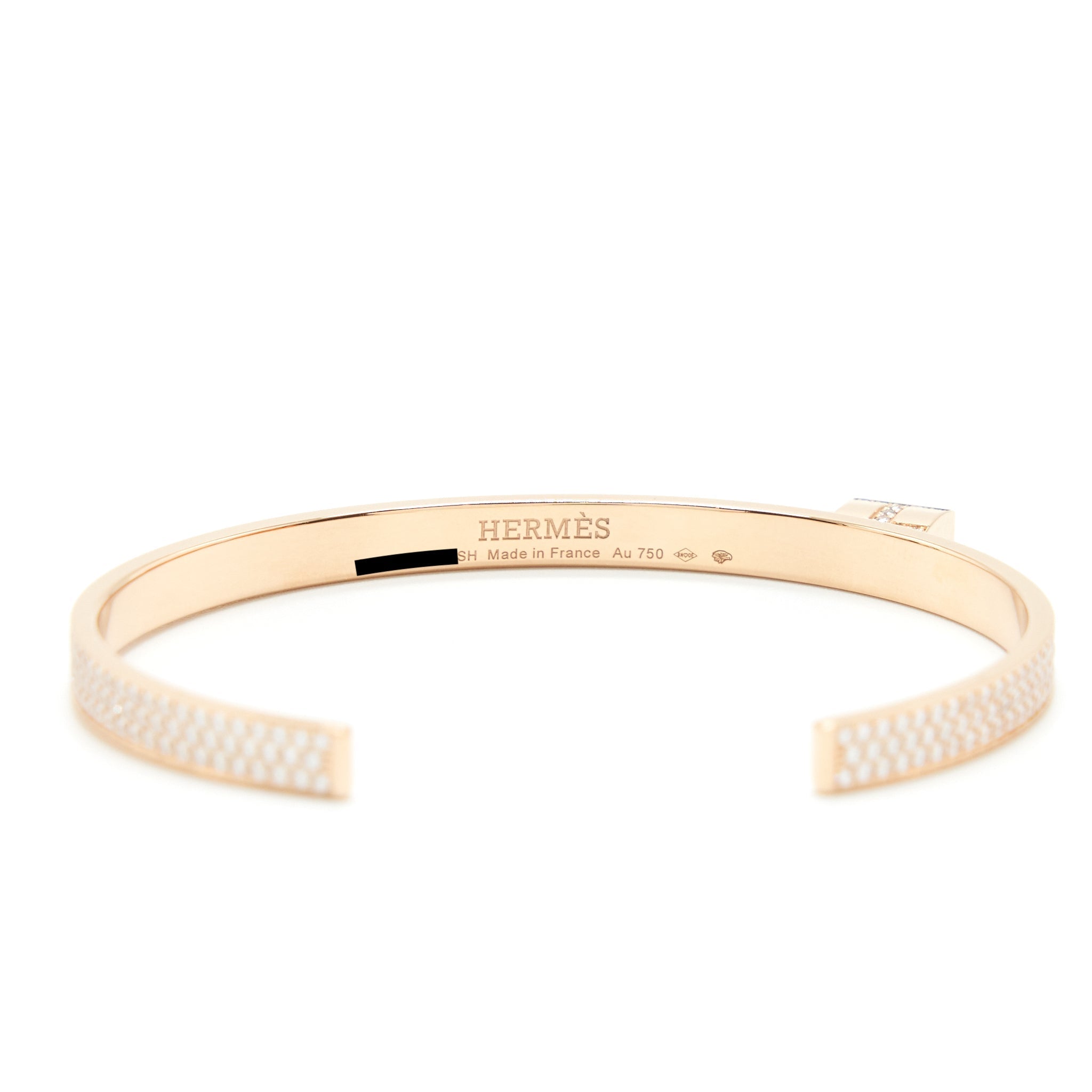HERMES KELLY CLOCHETTE BRACELET WITH DIAMONDS ROSE GOLD