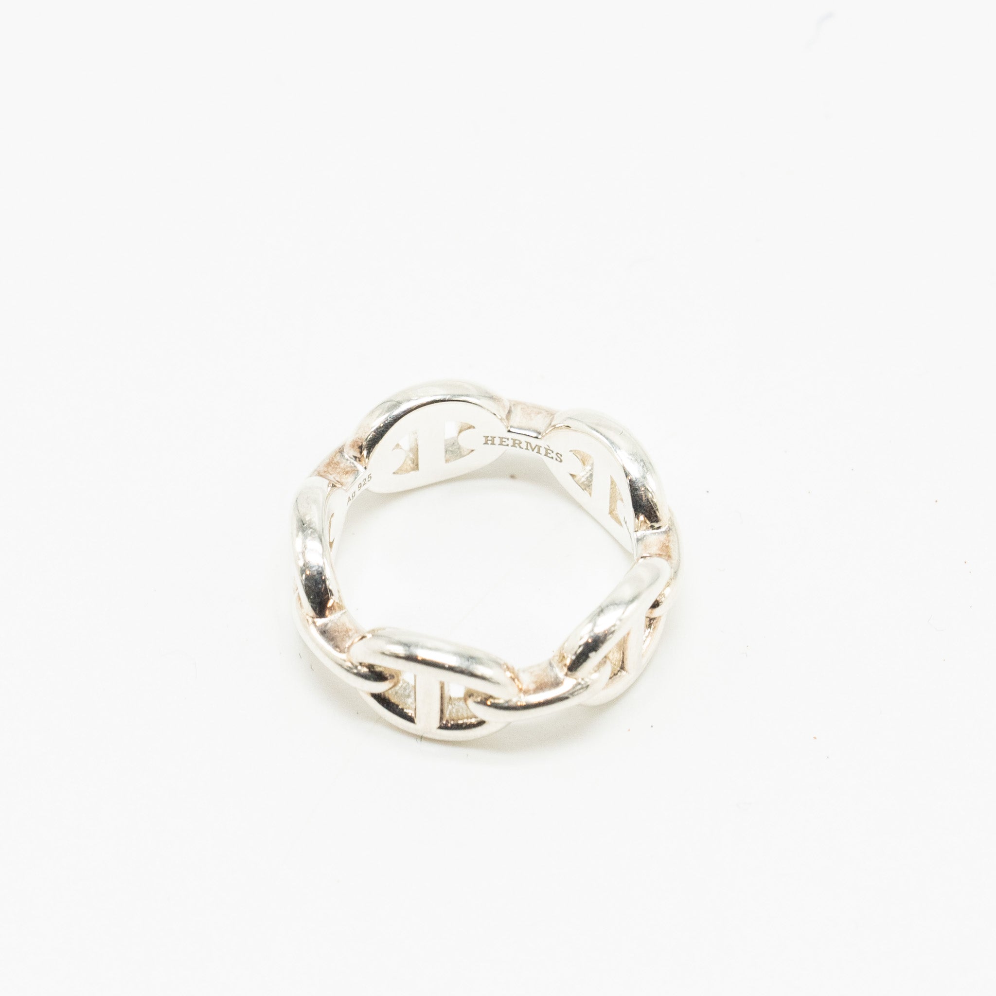 HERMES CHAINE D'ANCRE ENCHAINEE RING SILVER