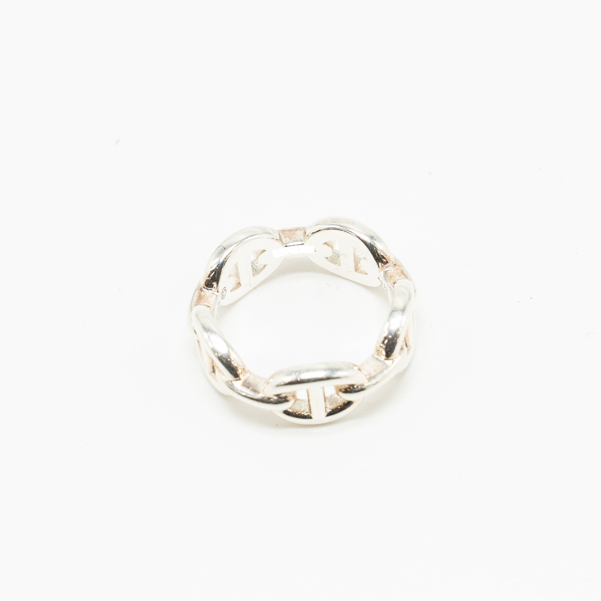 HERMES CHAINE D'ANCRE ENCHAINEE RING SILVER