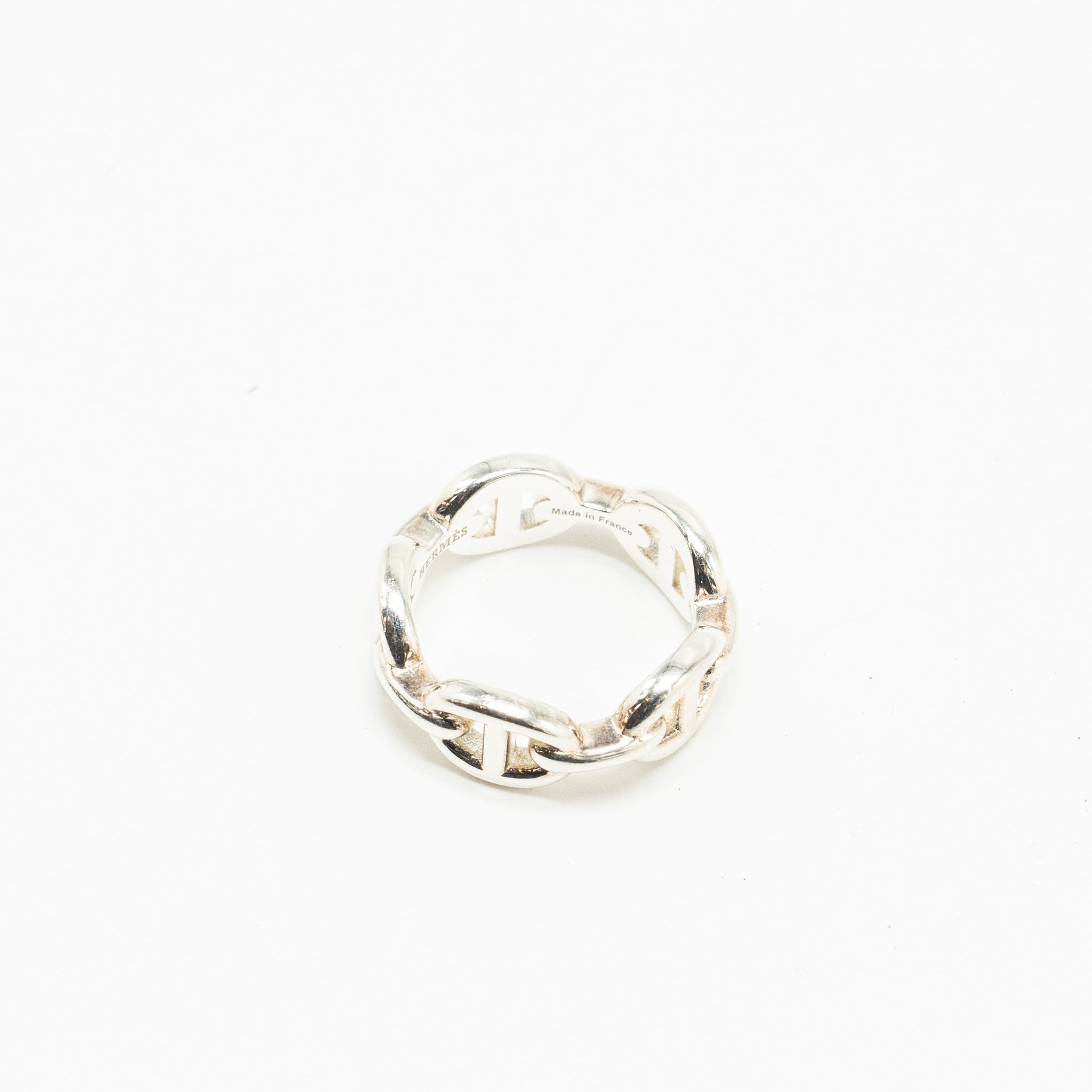 HERMES CHAINE D'ANCRE ENCHAINEE RING SILVER