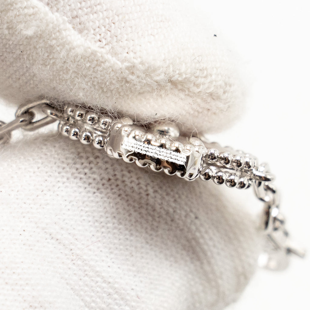 VAN CLEEF & ARPELS VINTAGE ALHAMBRA BRACELET 5 MOTIFS WHITE GOLD