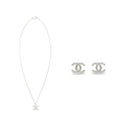 CHANEL CC LOGO NECKLACE/EARRINGS SHW(SELL IN A SET)