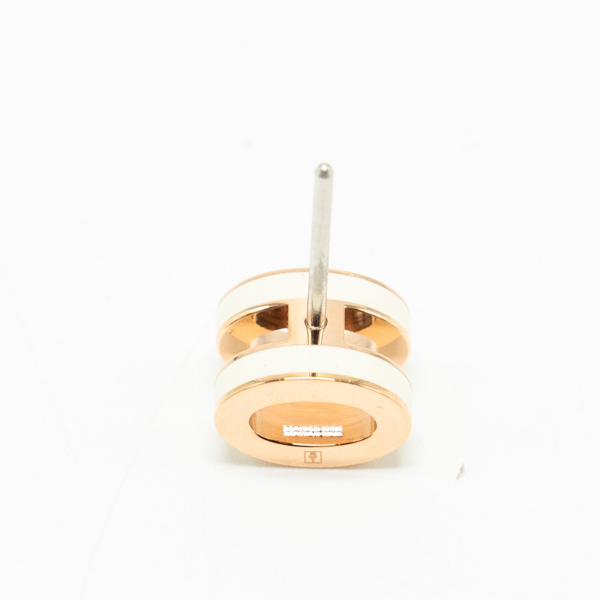 HERMES MINI POP H EARRINGS BLANC RGHW