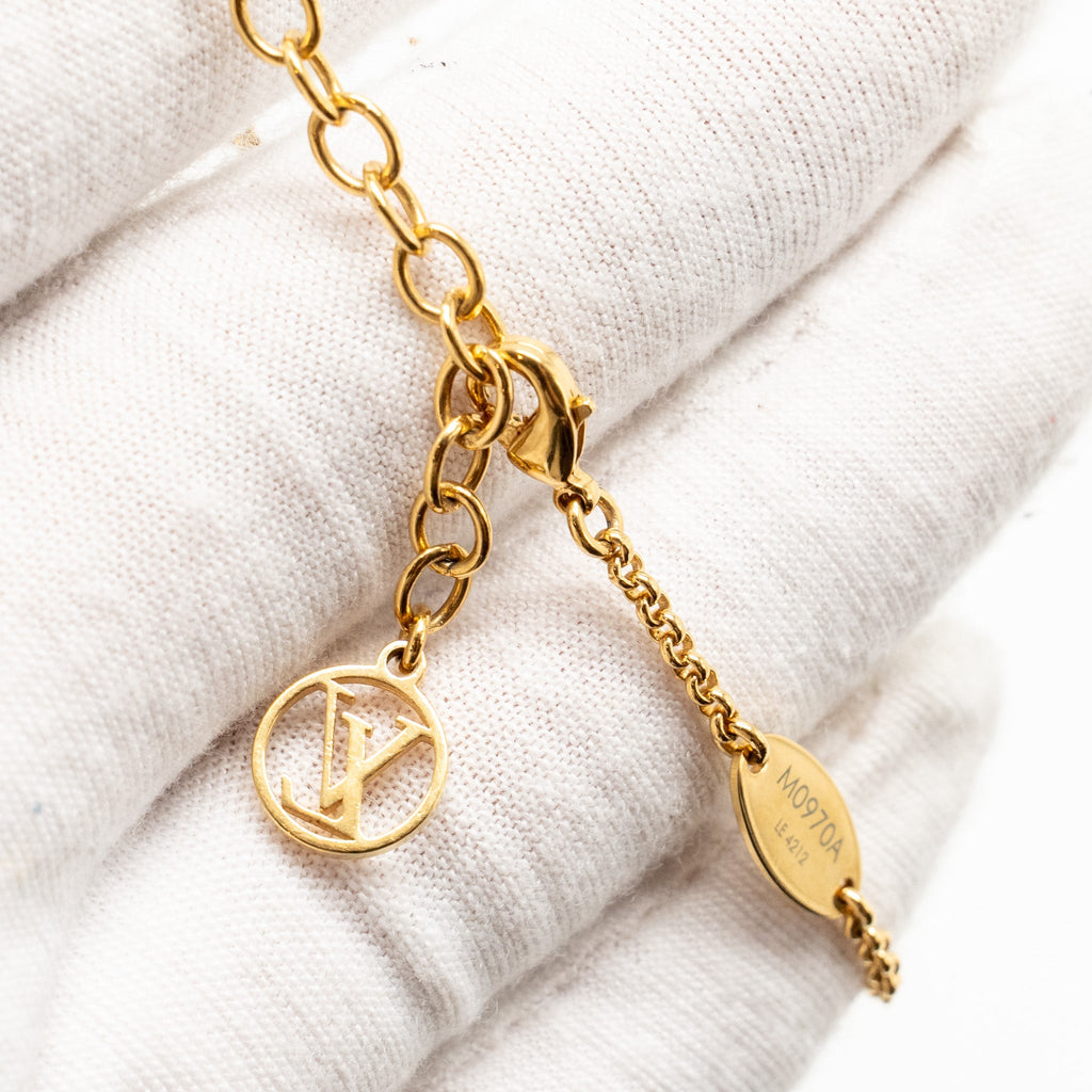 LOUIS VUITTON X YAYOI KUSAMA INFINITY DOTS WITH PUMPKIN CHARM NECKLACE, BRACELET, EARRINGS RED GOLD TONE (SELL IN A SET)