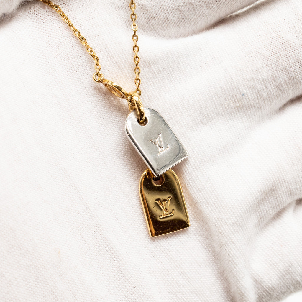 LOUIS VUITTON NANOGRAM NECKLACE GOLD/SILVER TONE