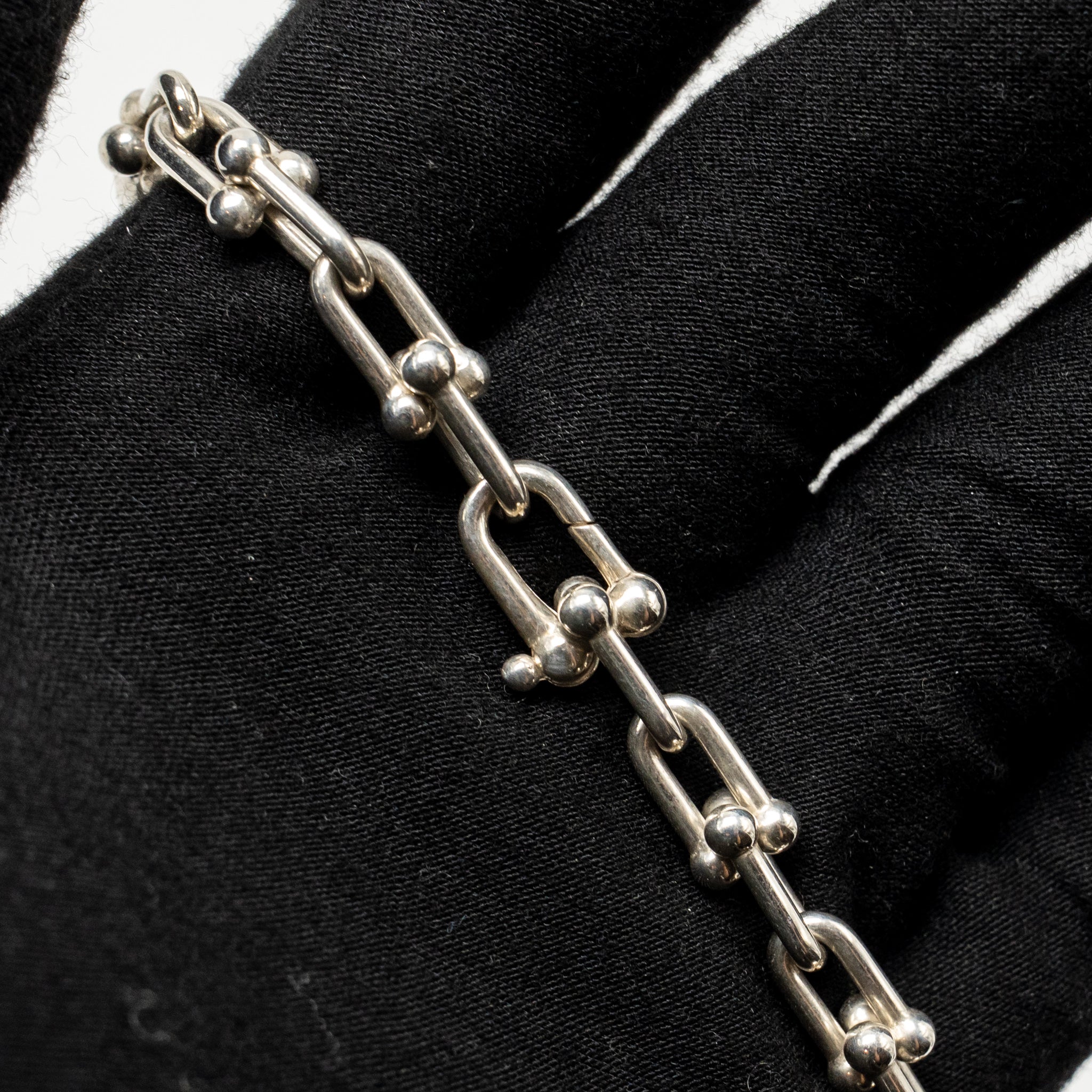 TIFFANY HARDWARE GRADUATED LINK NECKLACE STERLING SILVER