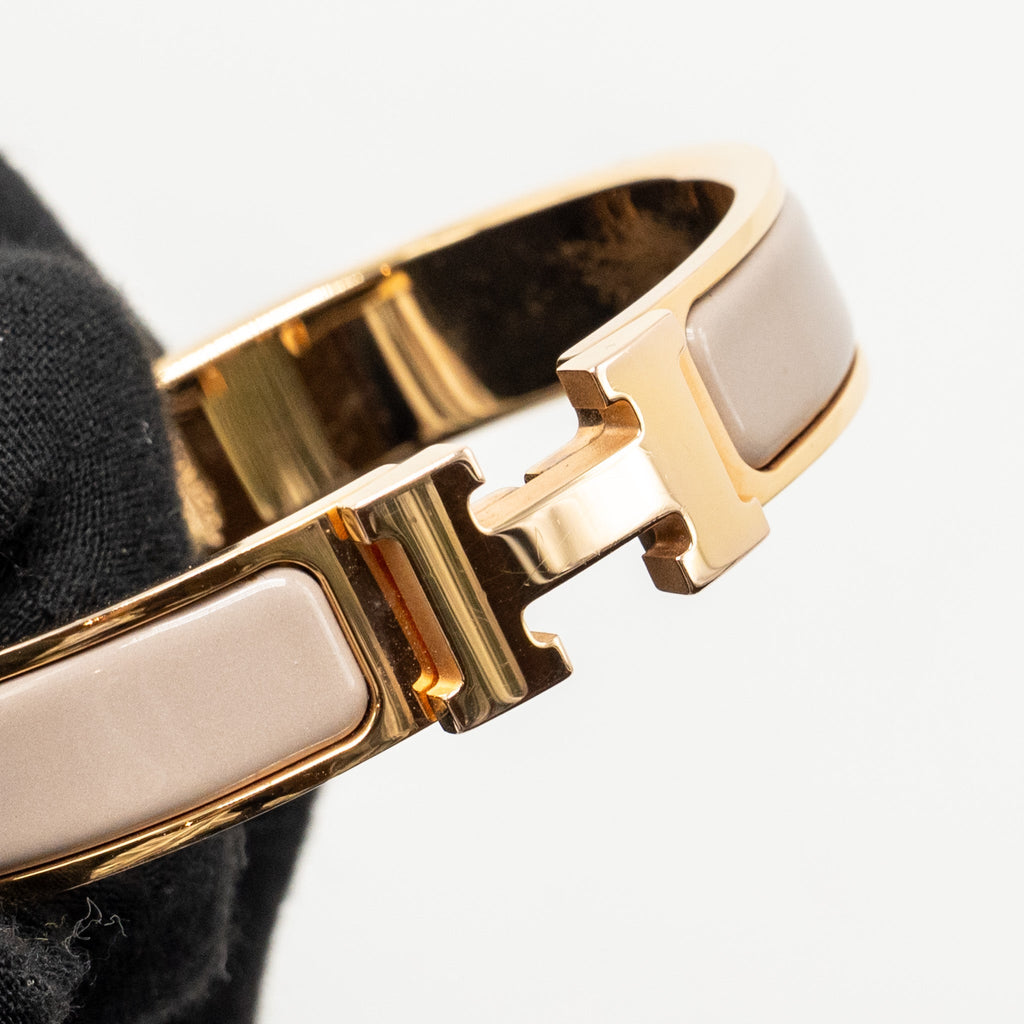 HERMES CLIC H BRACELET MARRON GLACE RGHW
