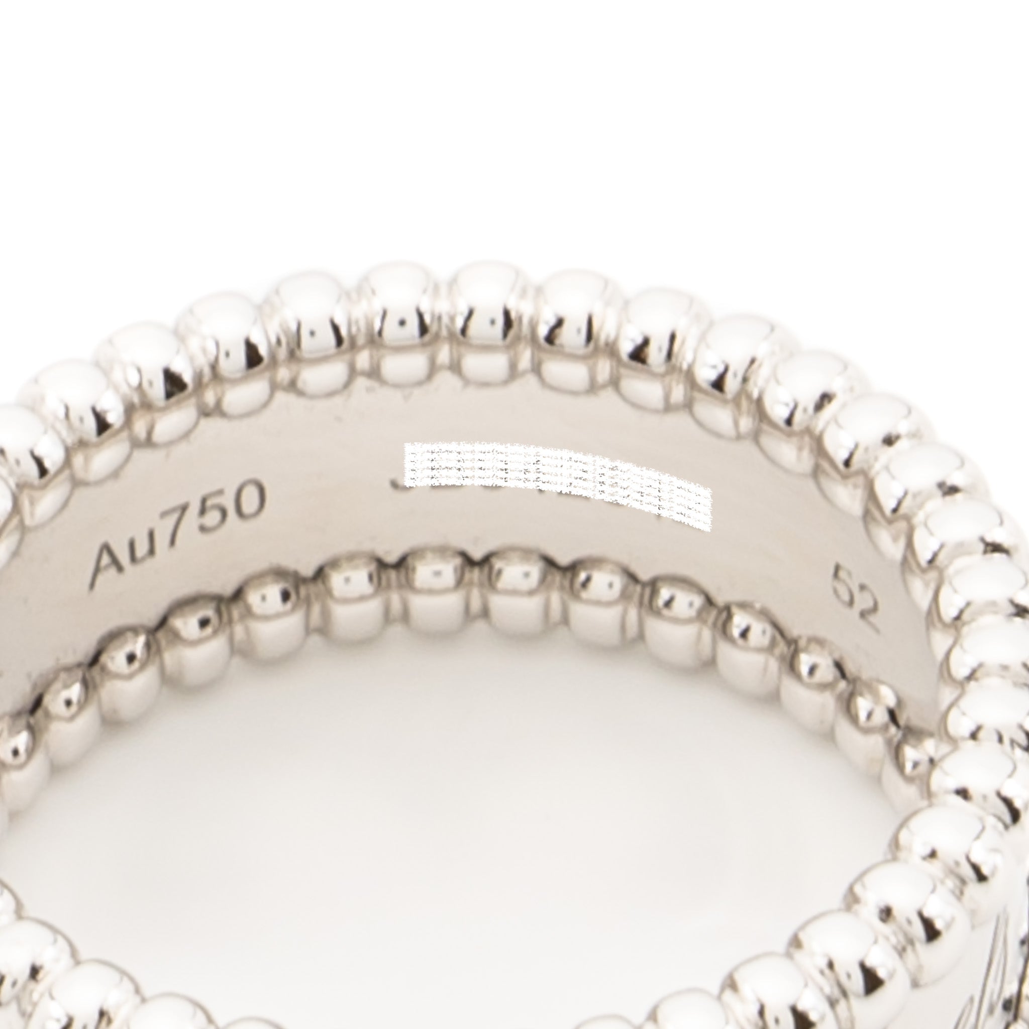VAN CLEEF AND ARPELS PERLEE SIGNATURE RING 18K WHITE GOLD