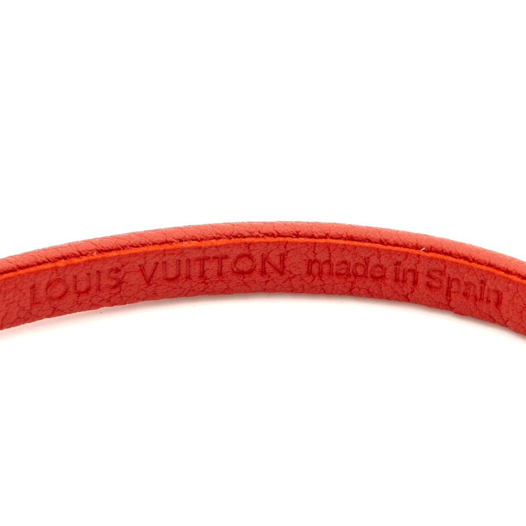 LOUIS VUITTON LETTER LEATHER BRACELET RED SHW