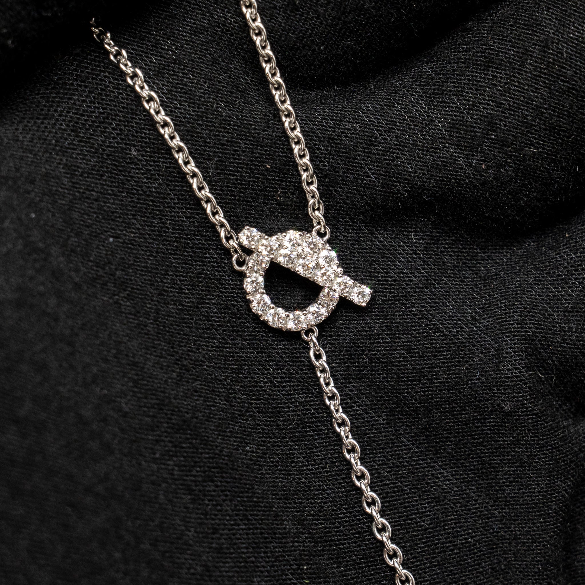 HERMES FINESSE LARIAT NECKLACE WHITE GOLD, DIAMONDS