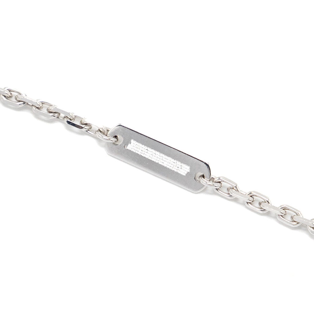VAN CLEEF AND ARPELS MAGIC ALHAMBRA LONG NECKLACE, 1 MOTIF 18K WHITE GOLD, CHALCEDONY