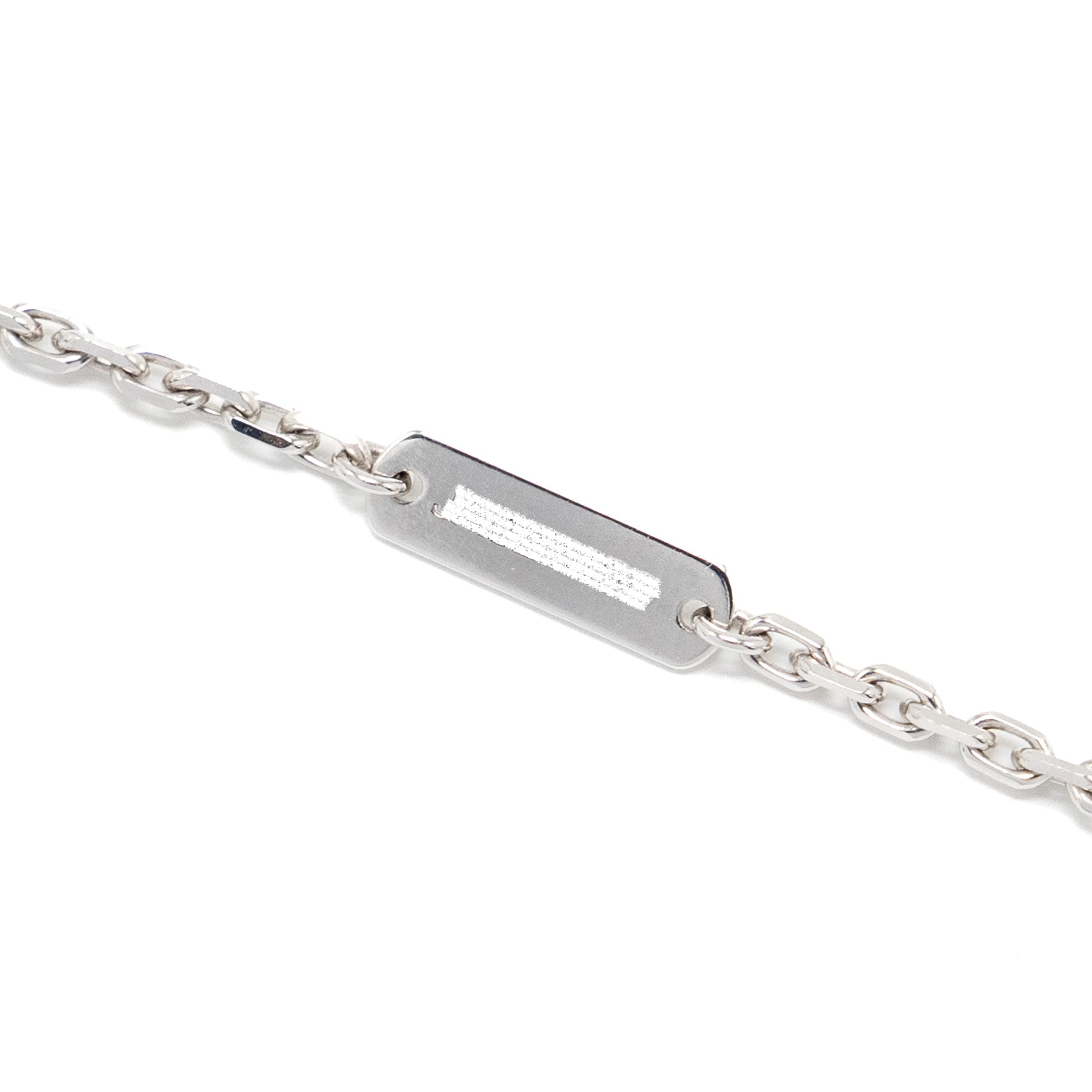 VAN CLEEF AND ARPELS MAGIC ALHAMBRA LONG NECKLACE, 1 MOTIF 18K WHITE GOLD, CHALCEDONY