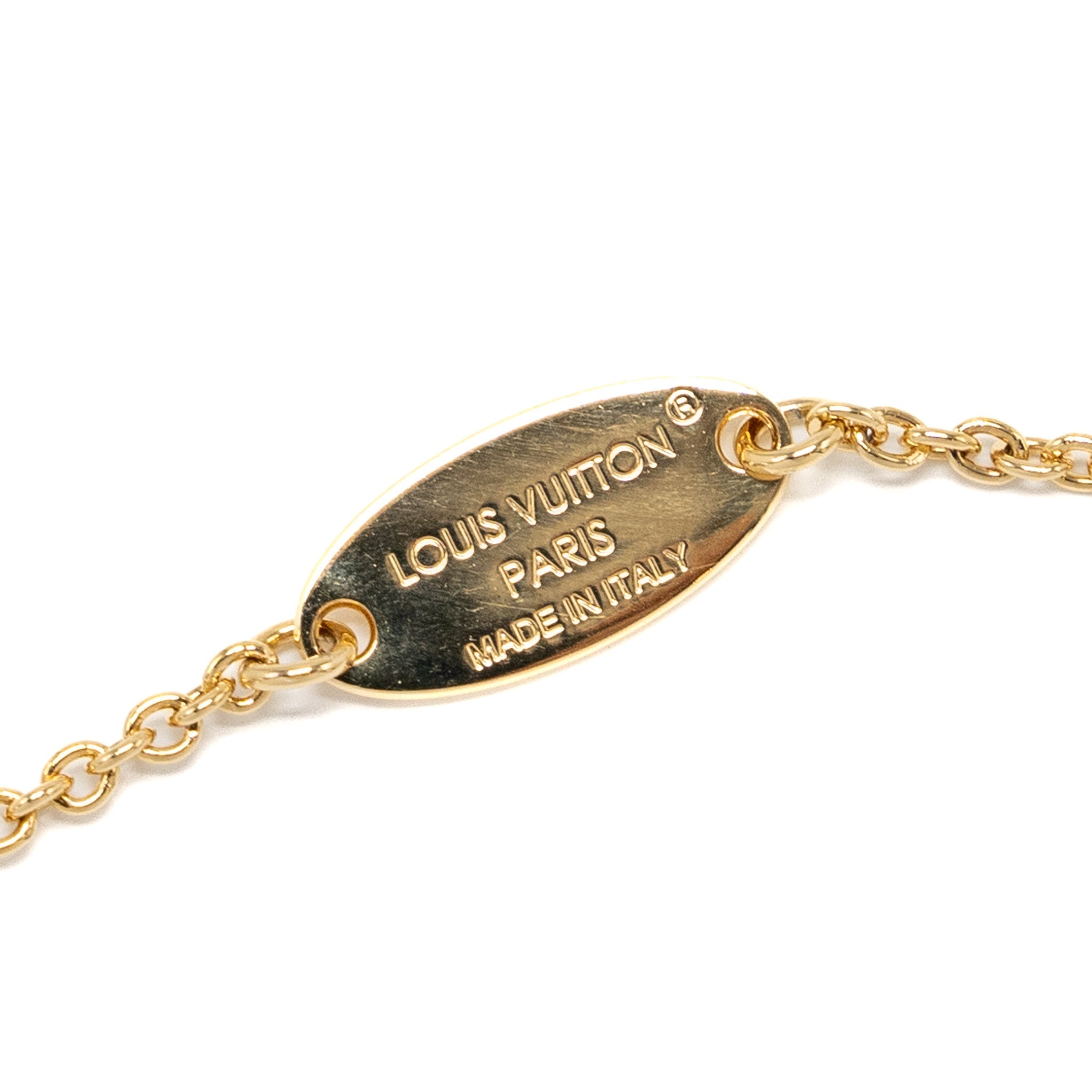 LOUIS VUITTON LV ICONIC ENAMEL NECKLACE LIGHT PINK GOLD TONE