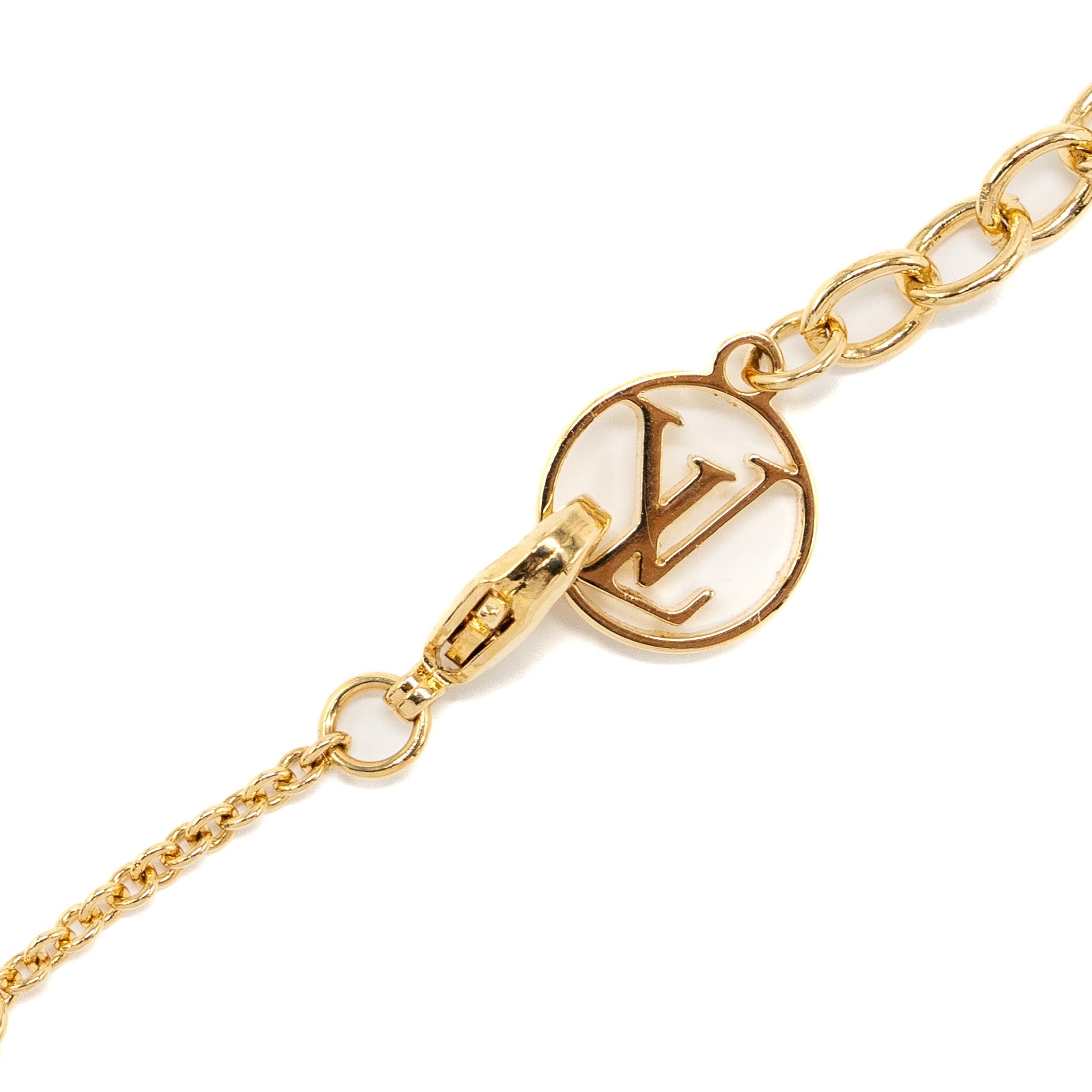 LOUIS VUITTON LV ICONIC ENAMEL NECKLACE LIGHT PINK GOLD TONE