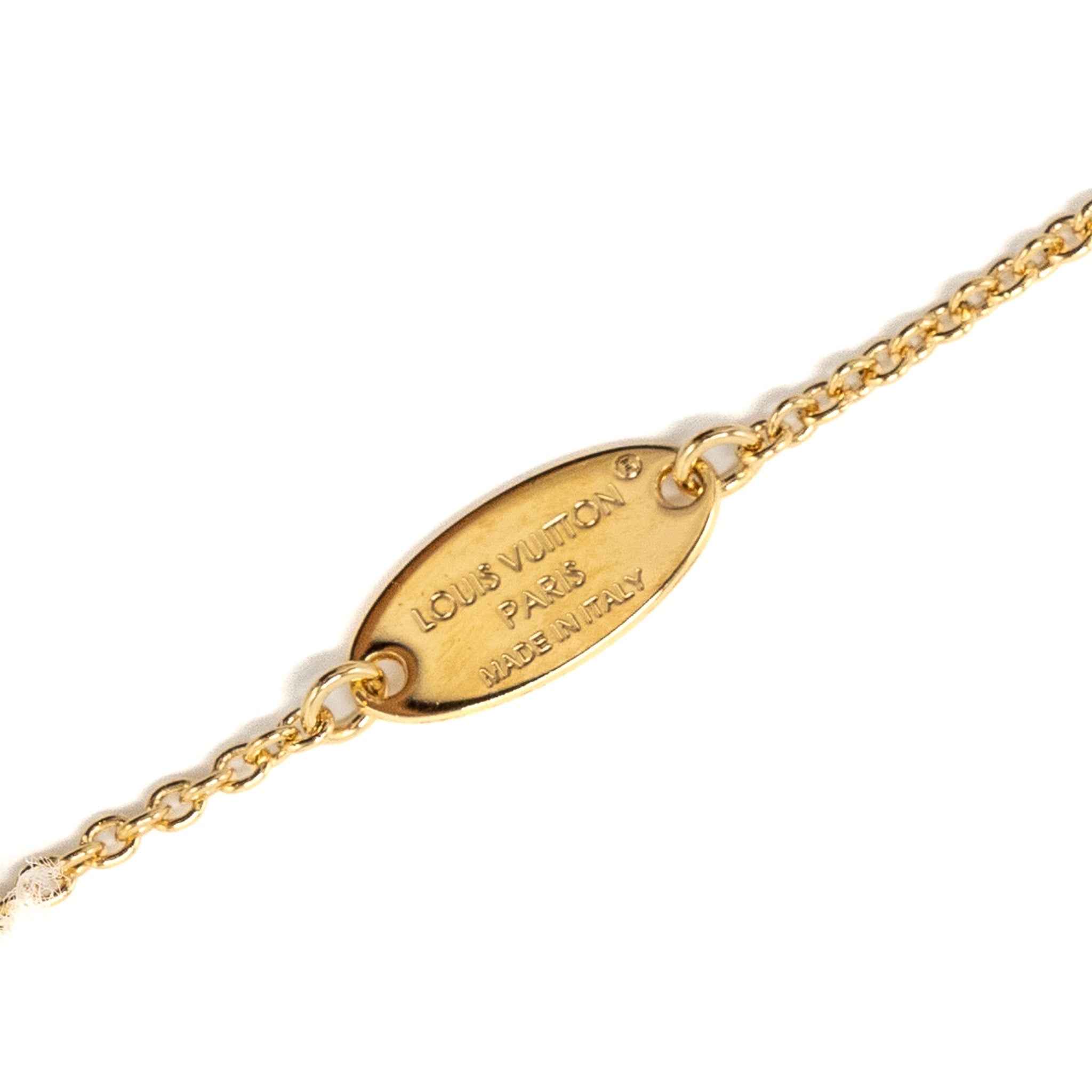 LOUIS VUITTON LV ICONIC ENAMEL NECKLACE LIGHT PINK GOLD TONE