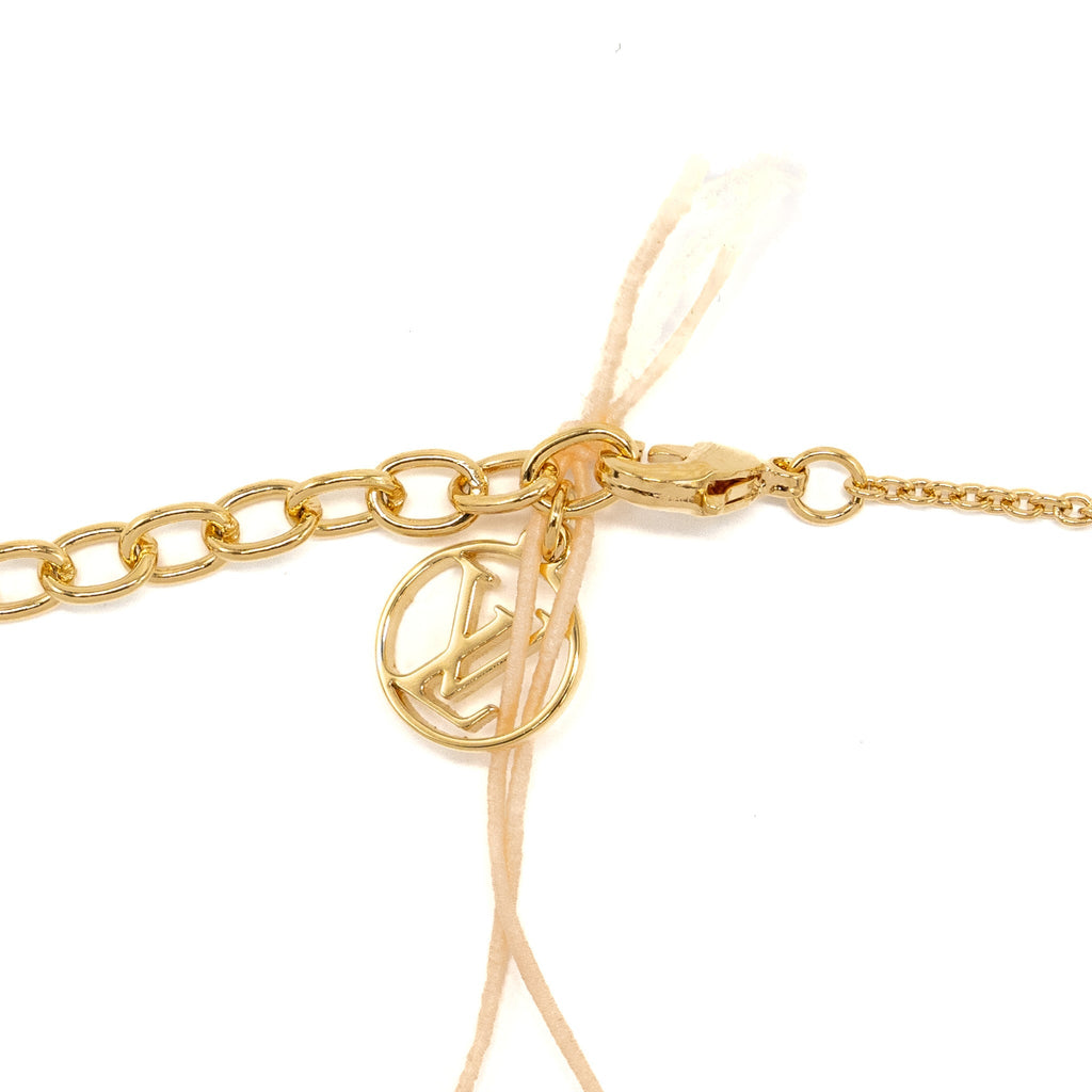 LOUIS VUITTON LV ICONIC ENAMEL NECKLACE LIGHT PINK GOLD TONE