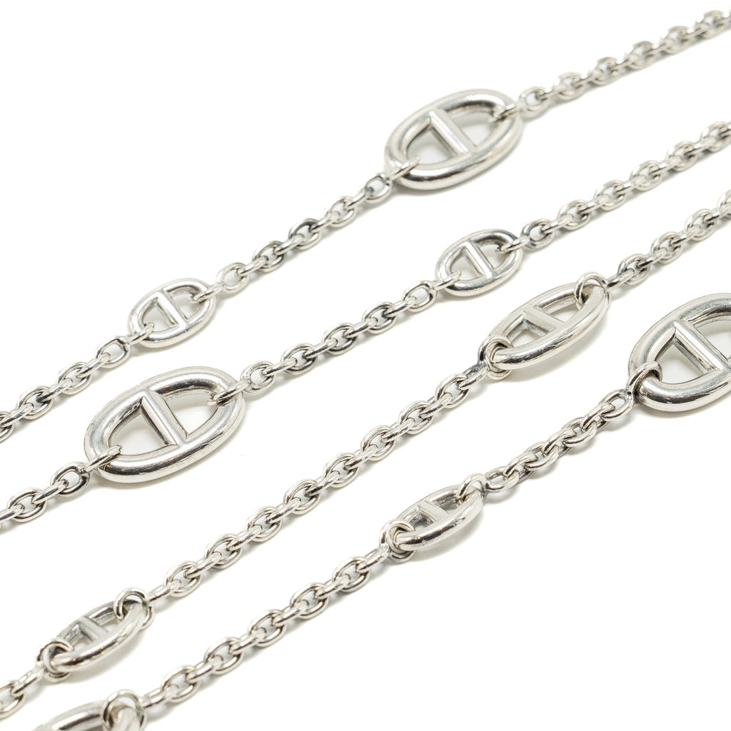 HERMES 160CM FARANDOLE LONG NECKLACE SILVER TONE