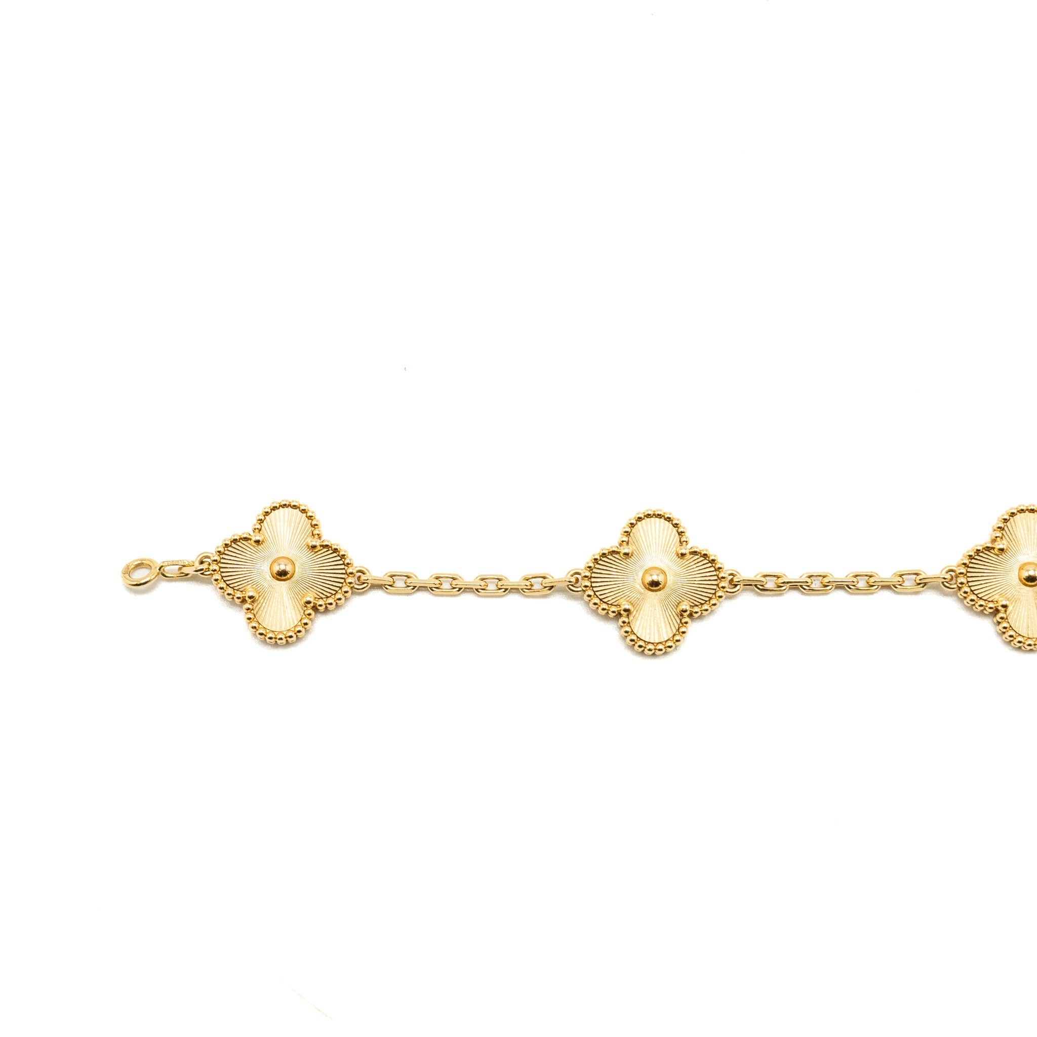 VAN CLEEF AND ARPELS VINTAGE ALHAMBRA BRACELET 5 MOTIFS 18K YELLOW GOLD