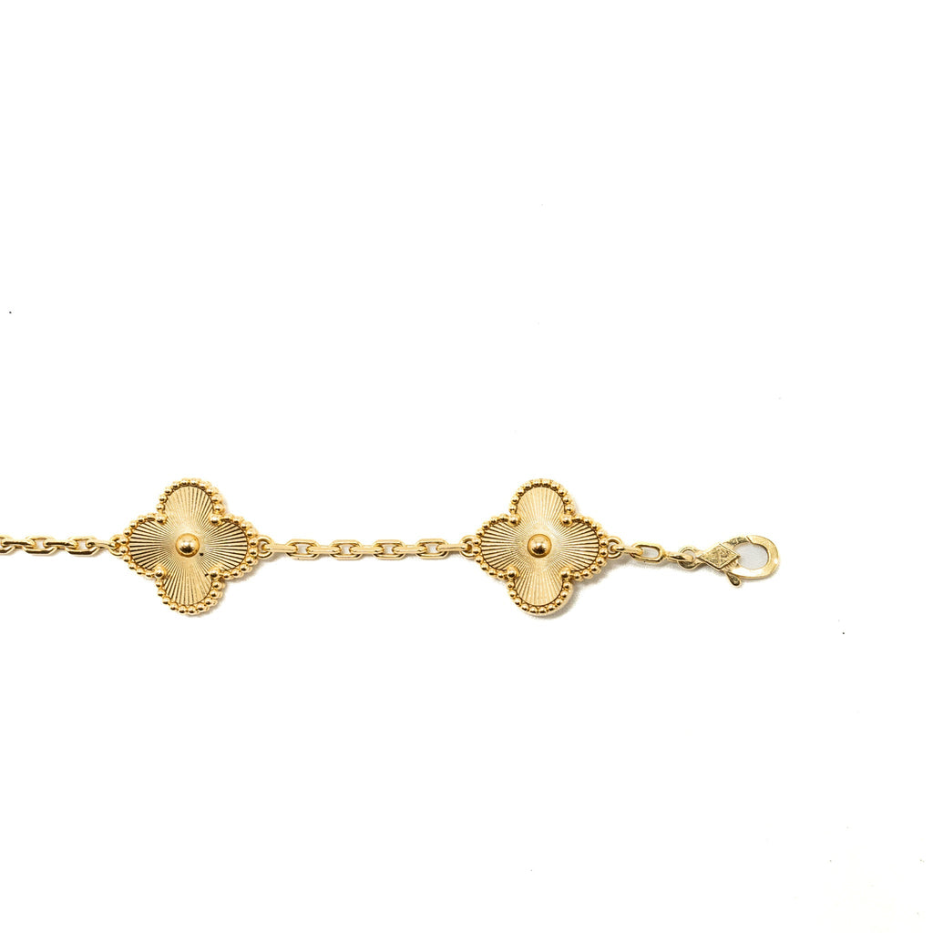 VAN CLEEF AND ARPELS VINTAGE ALHAMBRA BRACELET 5 MOTIFS 18K YELLOW GOLD