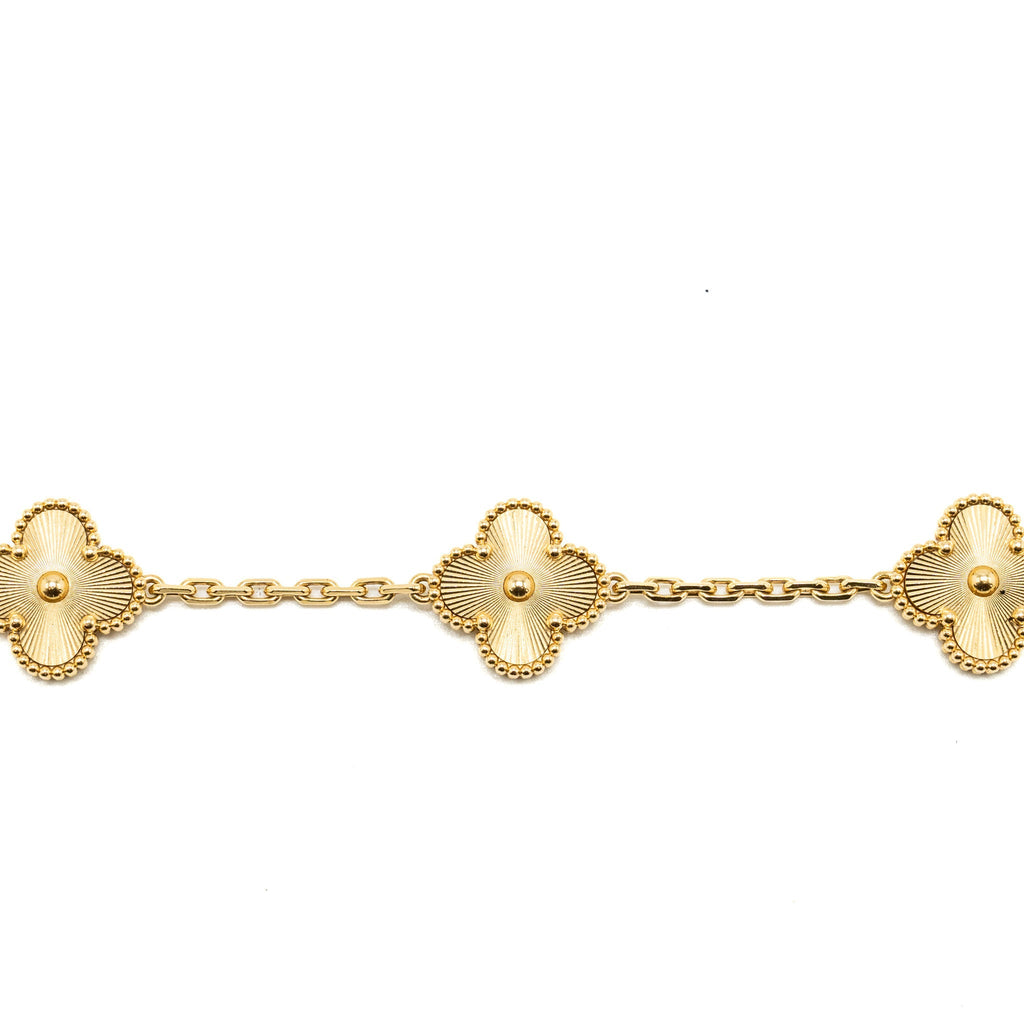 VAN CLEEF AND ARPELS VINTAGE ALHAMBRA BRACELET 5 MOTIFS 18K YELLOW GOLD