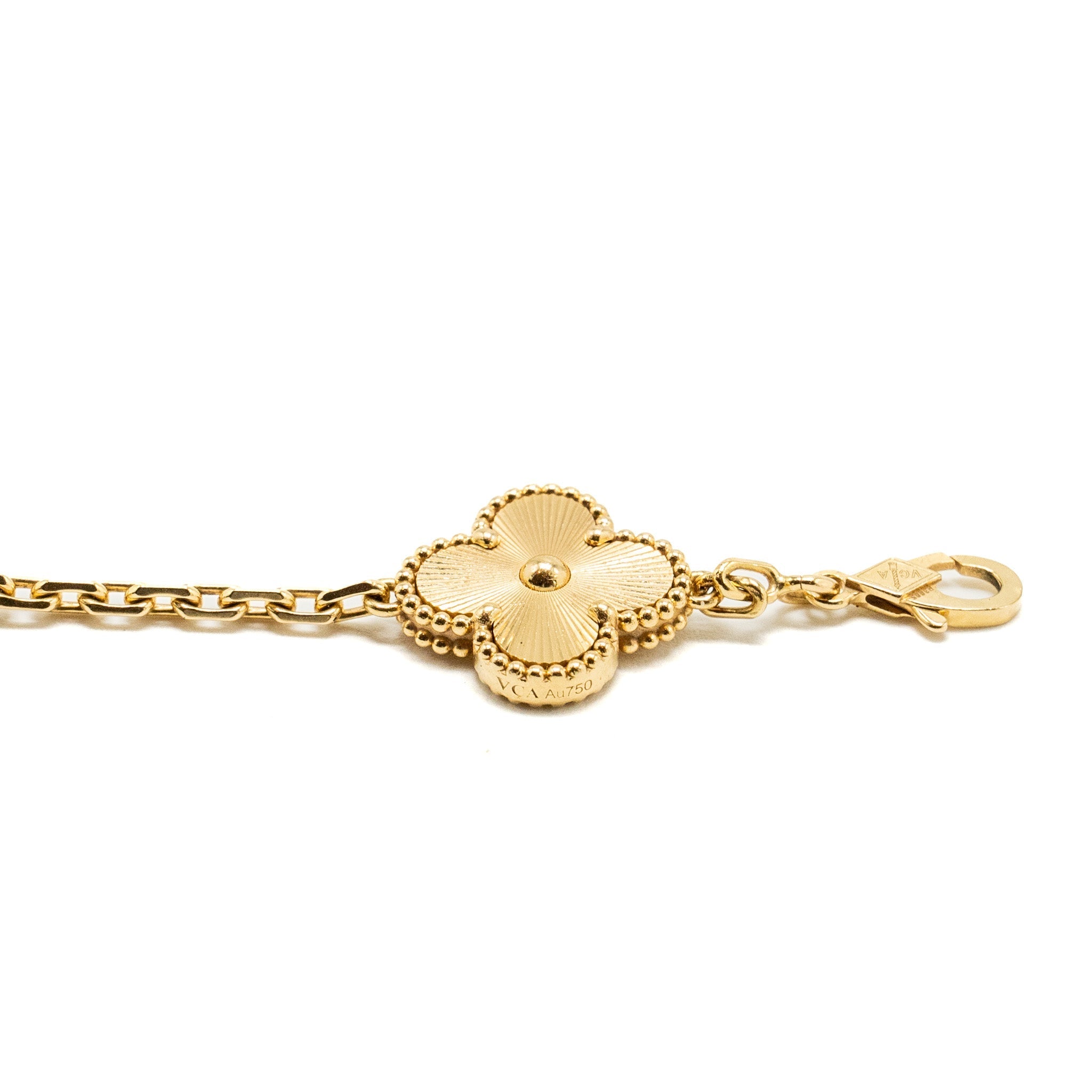 VAN CLEEF AND ARPELS VINTAGE ALHAMBRA BRACELET 5 MOTIFS 18K YELLOW GOLD