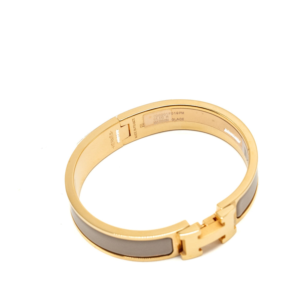 HERMES CLIC H BRACELET MARRON GLACÉ RGHW