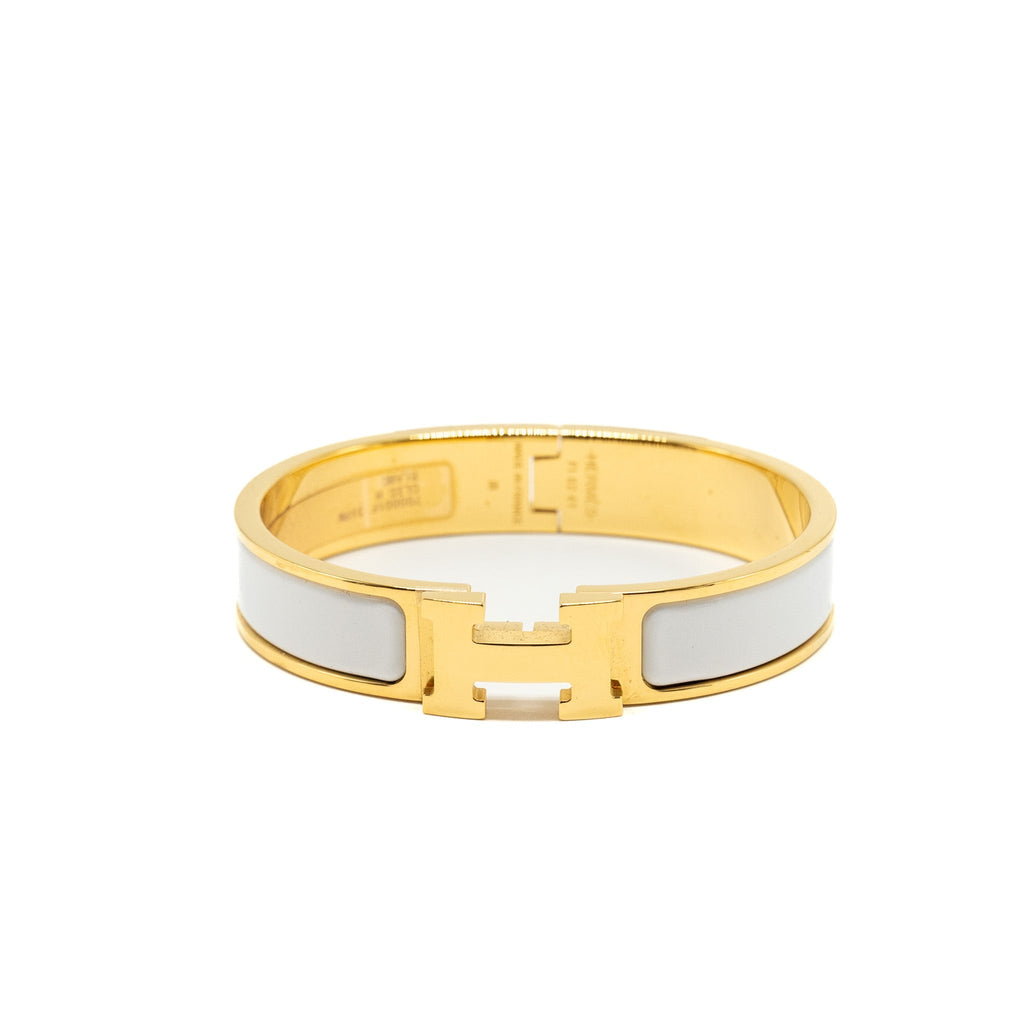HERMES CIIC H BRACELET BLANC GHW