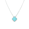VAN CLEEF & ARPELS ALHAMBRA VINTAGE TURQUOISE WHITE GOLD NECKLACE