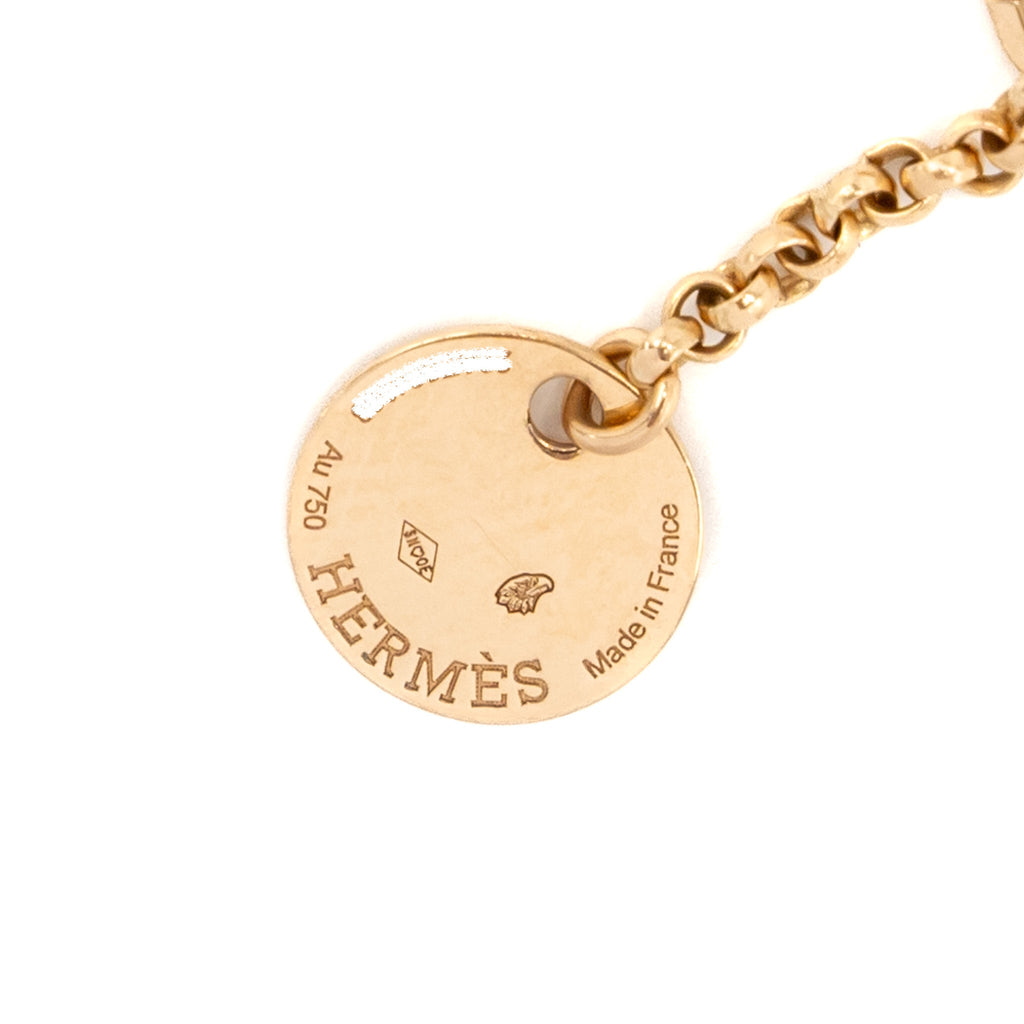 HERMES KELLY CLOCHETTE NECKLACE, SMALL MODEL ROSE GOLD, DIAMONDS