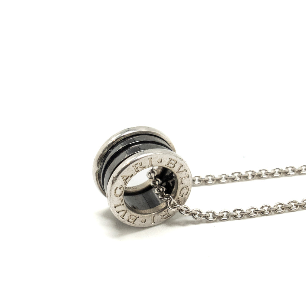 BVLGARI SAVE THE CHILDREN B ZERO NECKLACE BLACK CERAMIC / SILVER