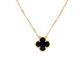 VAN CLEEF & ARPELS VINTAGE ALHAMBRA ONYX AND YELLOW GOLD NECKLACE