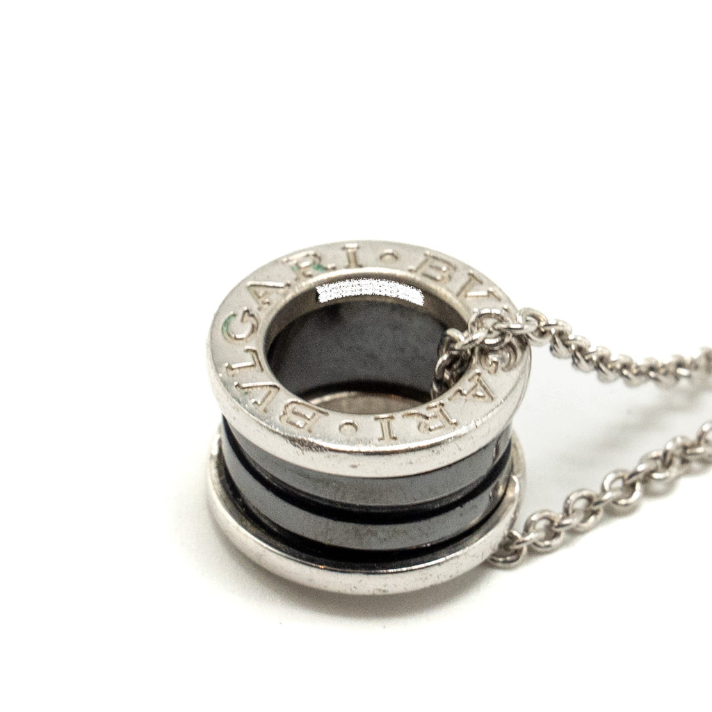 BVLGARI SAVE THE CHILDREN B ZERO NECKLACE BLACK CERAMIC / SILVER
