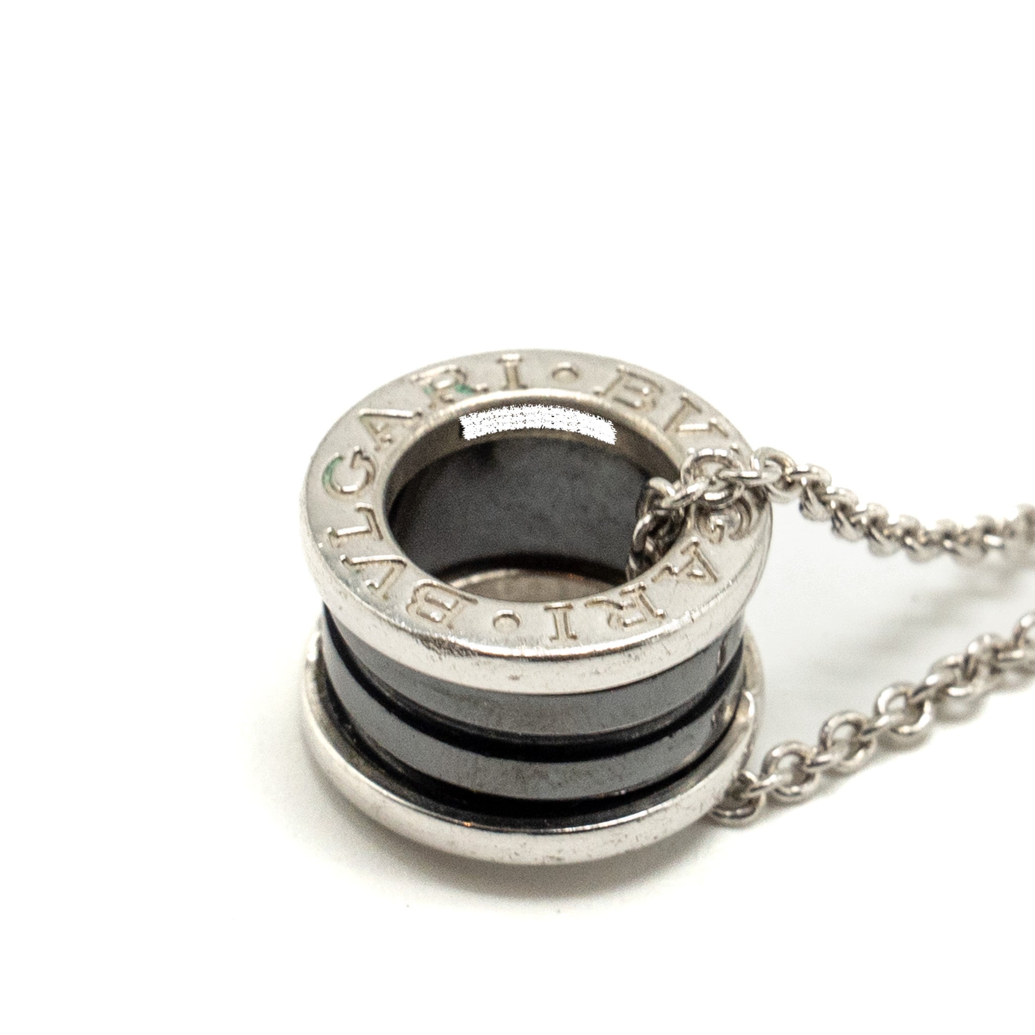 BVLGARI SAVE THE CHILDREN B ZERO NECKLACE BLACK CERAMIC / SILVER