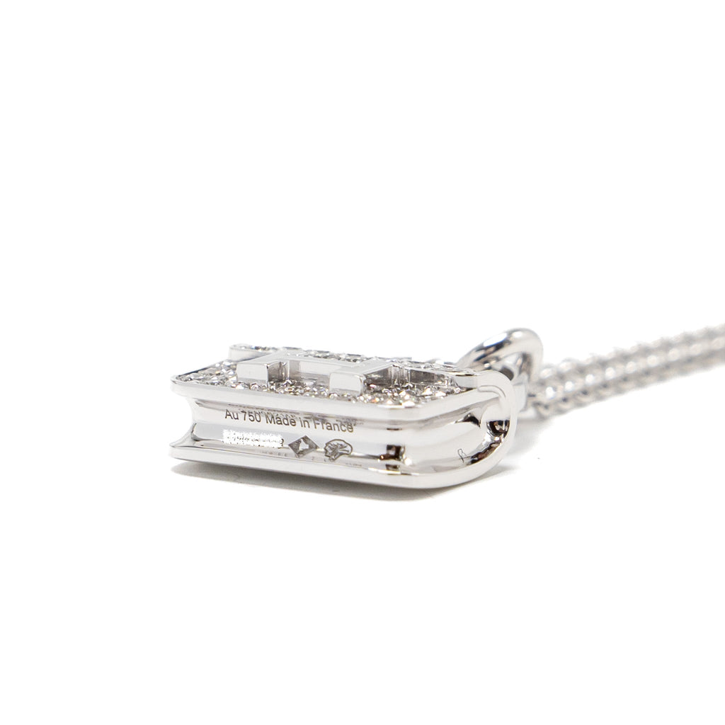 HERMES AMULETTE CONSTANCE PENDANT WHITE GOLD DIAMONDS