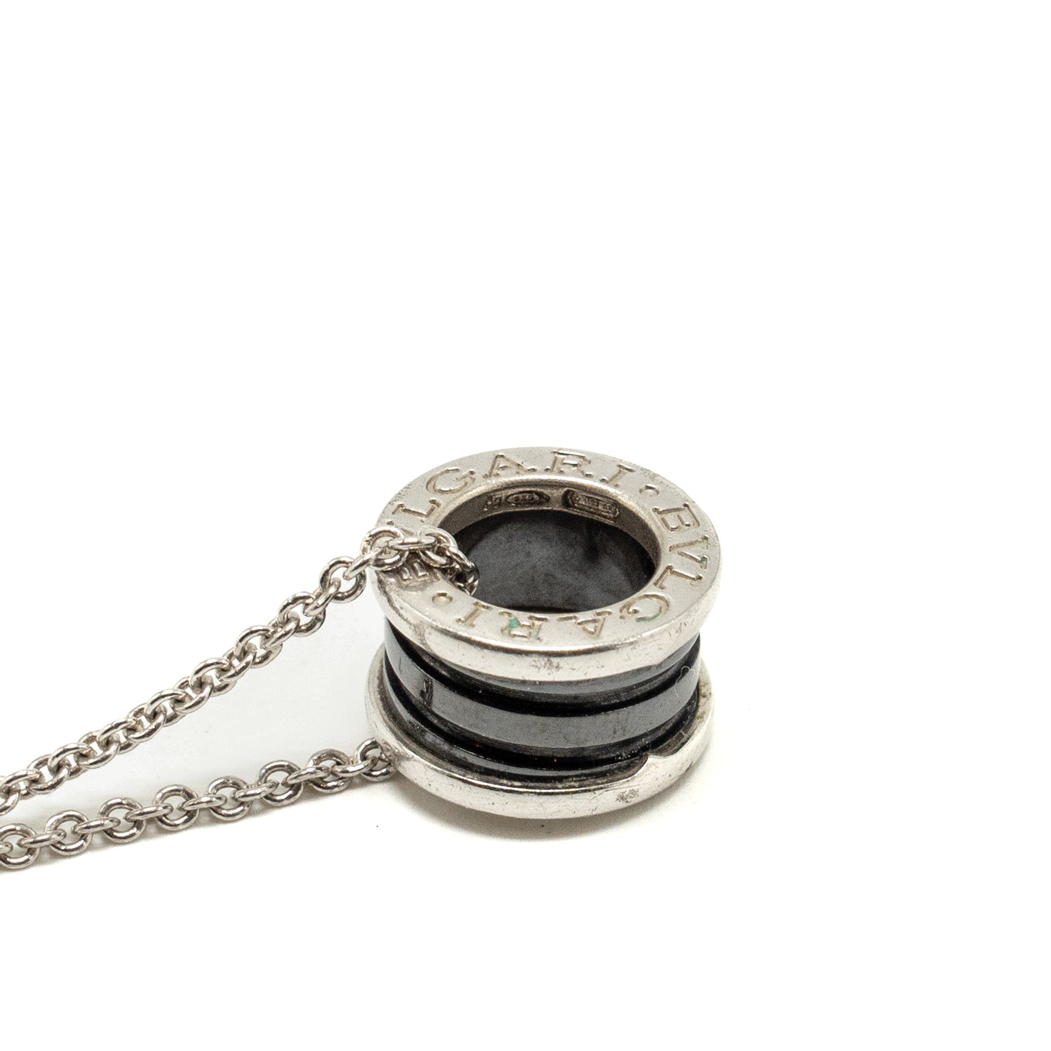 BVLGARI SAVE THE CHILDREN B ZERO NECKLACE BLACK CERAMIC / SILVER