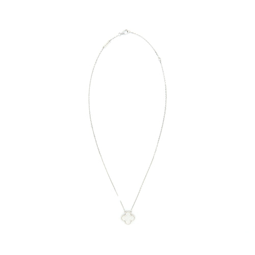 VAN CLEEF AND ARPELS VINTAGE ALHAMBRA PEDENT WHITE GOLD WITH MOTHER OF PEARL