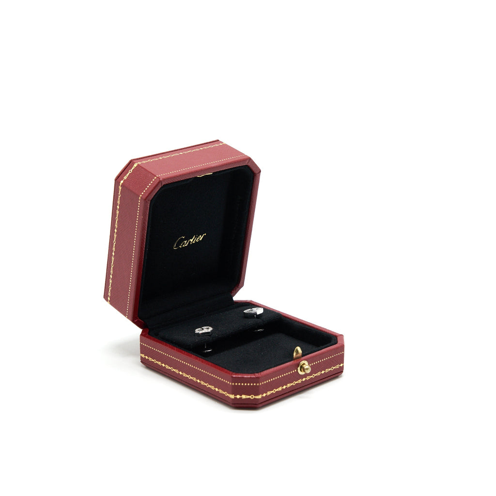 CARTIER MINI HEART EARINGS WHITE GOLD WITH DIMONDS