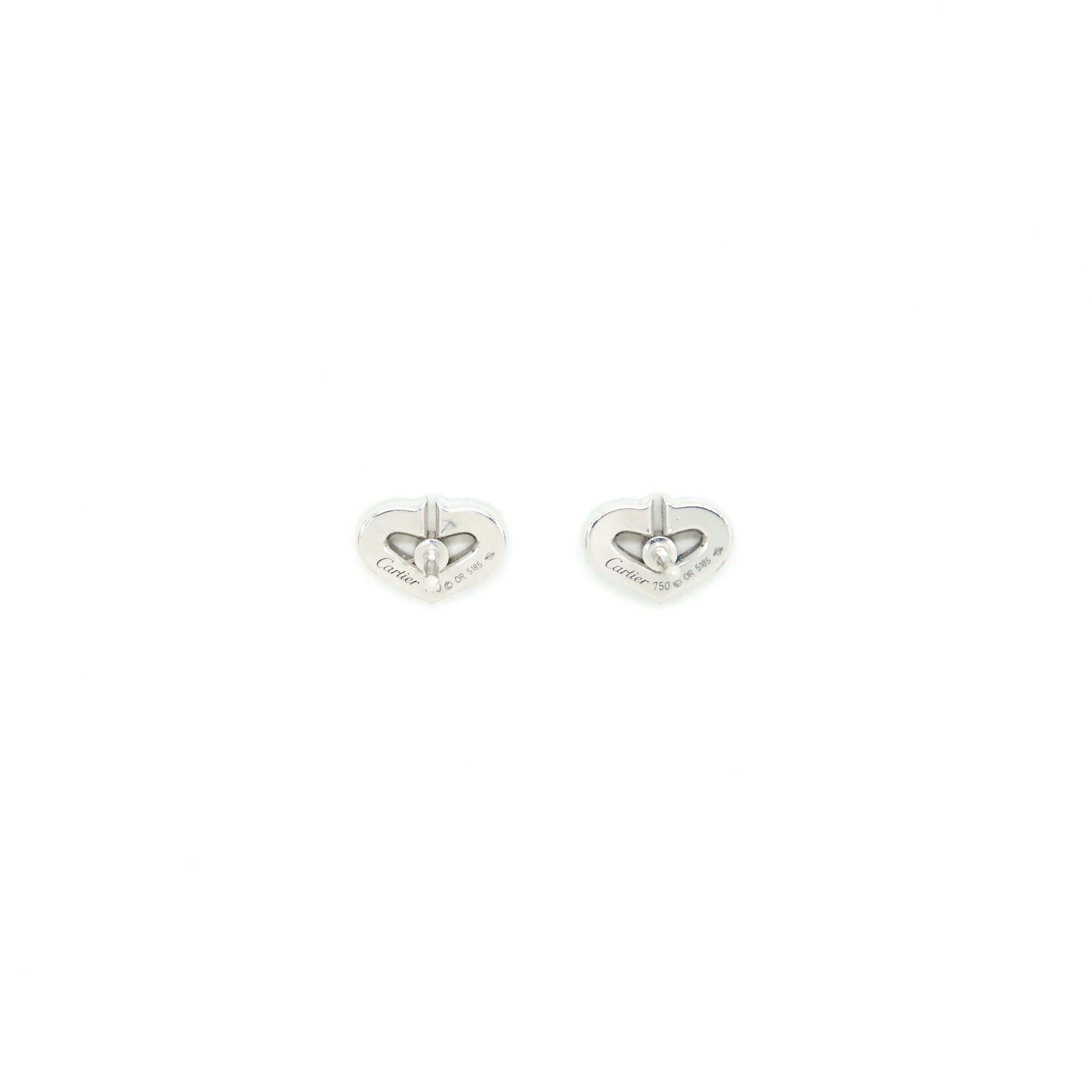 CARTIER MINI HEART EARINGS WHITE GOLD WITH DIMONDS