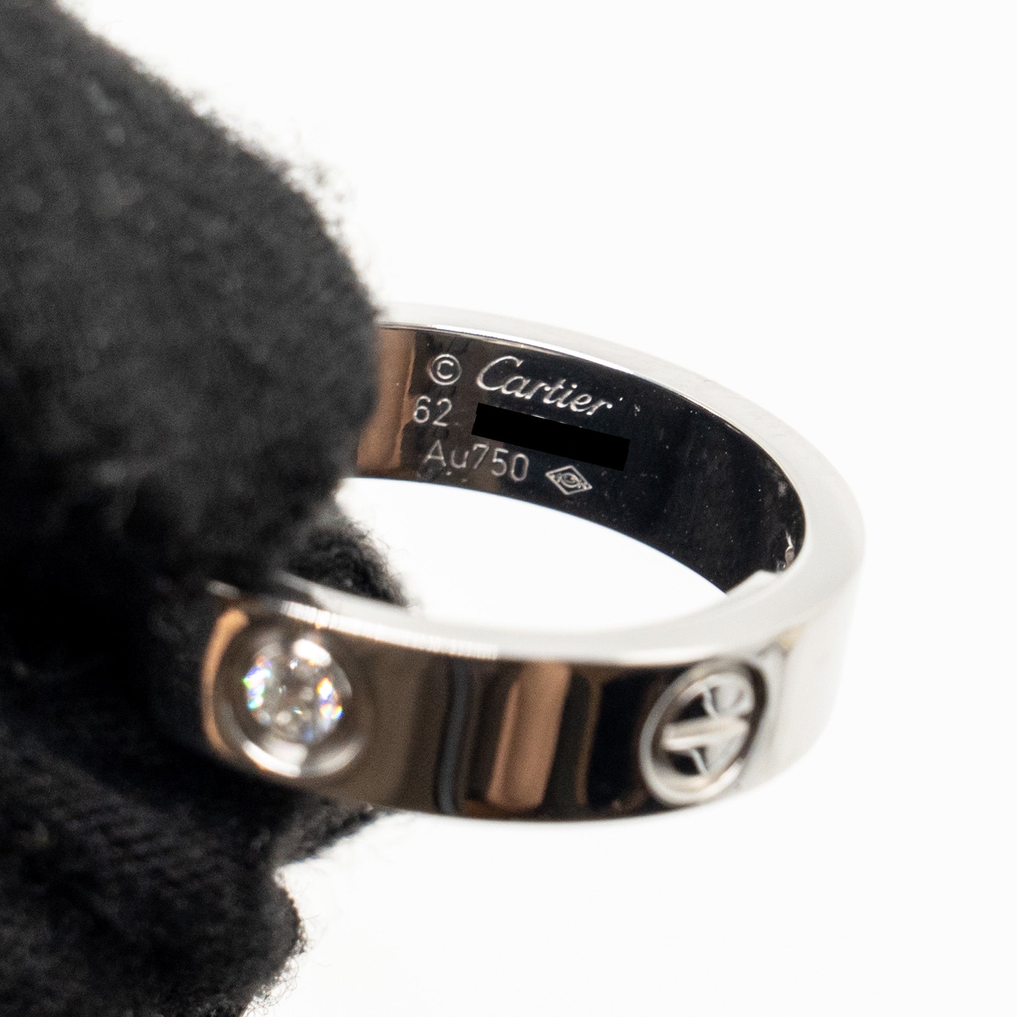 CARTIER LOVE RING WHITE GOLD WITH 3 DIAMONDS