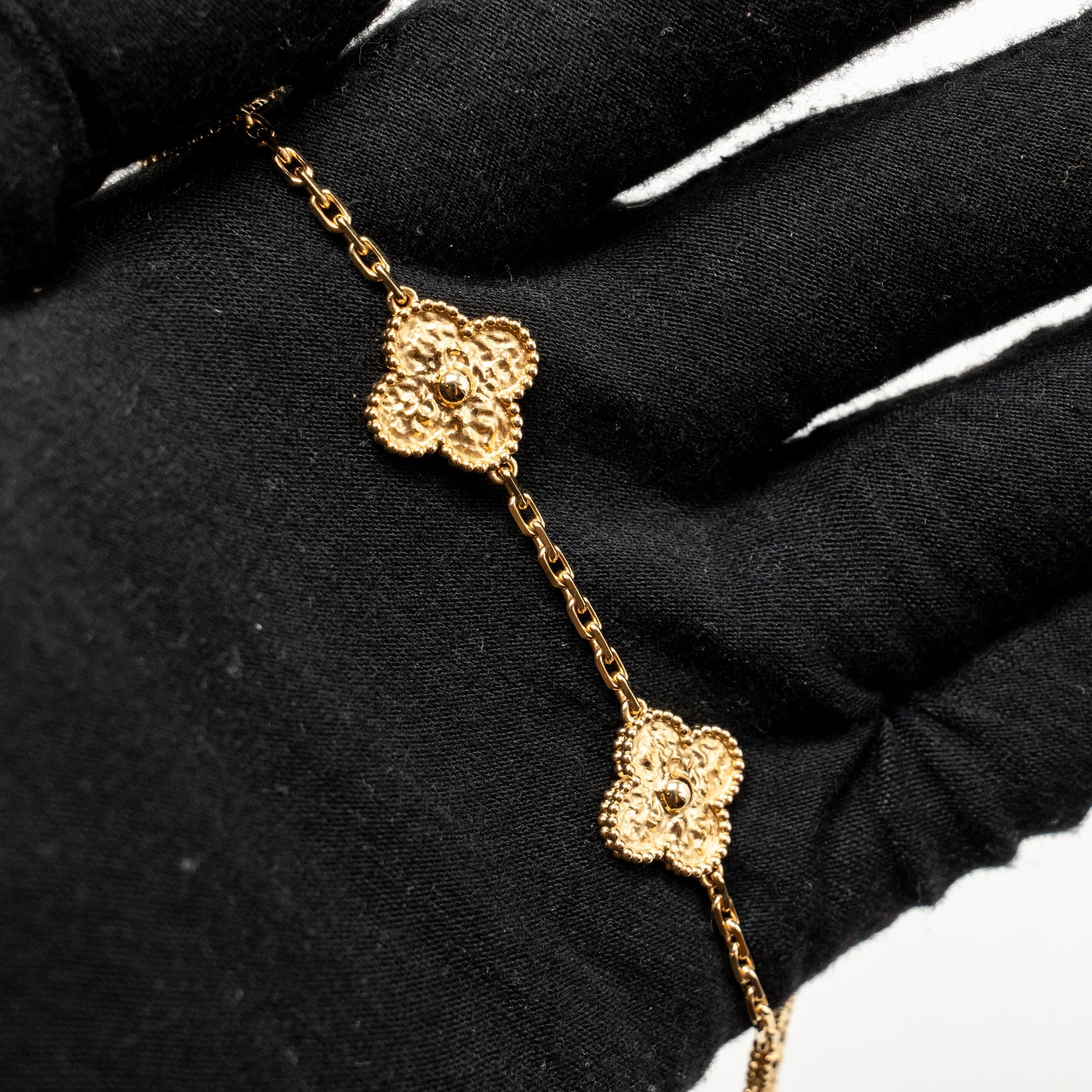 VAN CLEEF & ARPELS VINTAGE ALHAMBRA BRACELET 5 MOTIFS YELLOW GOLD