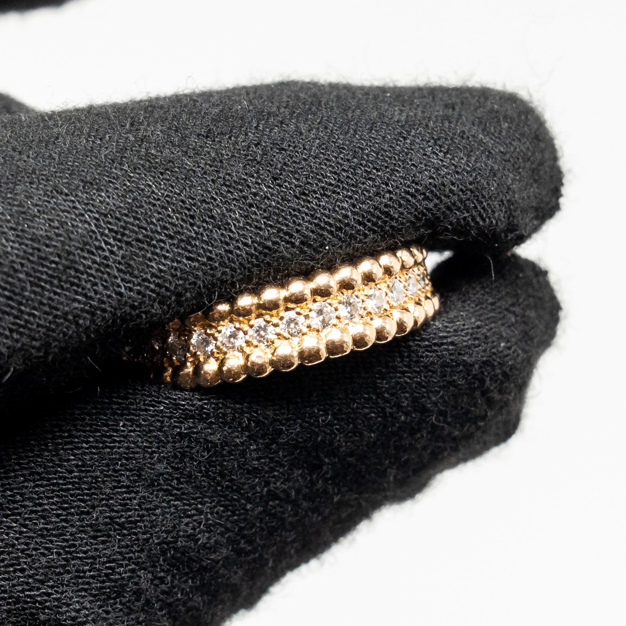 VAN CLEEF AND ARPELS PERLEE DIAMONDS RING, 1 ROW 18K ROSE GOLD WITH DIAMONDS