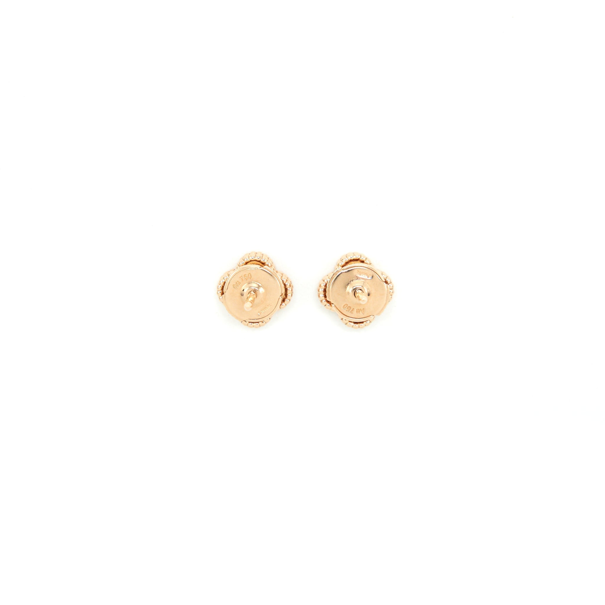 VAN CLEEF ARPEL SMALL ALHAMBRA EARRINGS IN ROSE GOLD