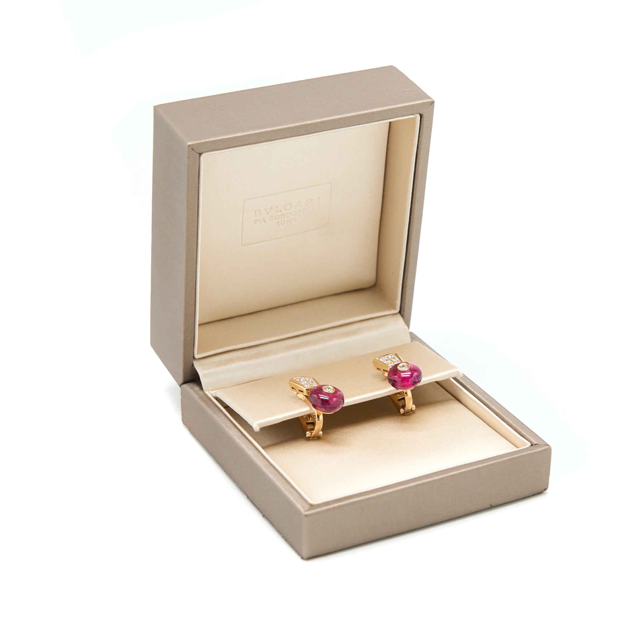 BVLGARI SERPENTI EARRINGS ROSE GOLD DIAMONDS