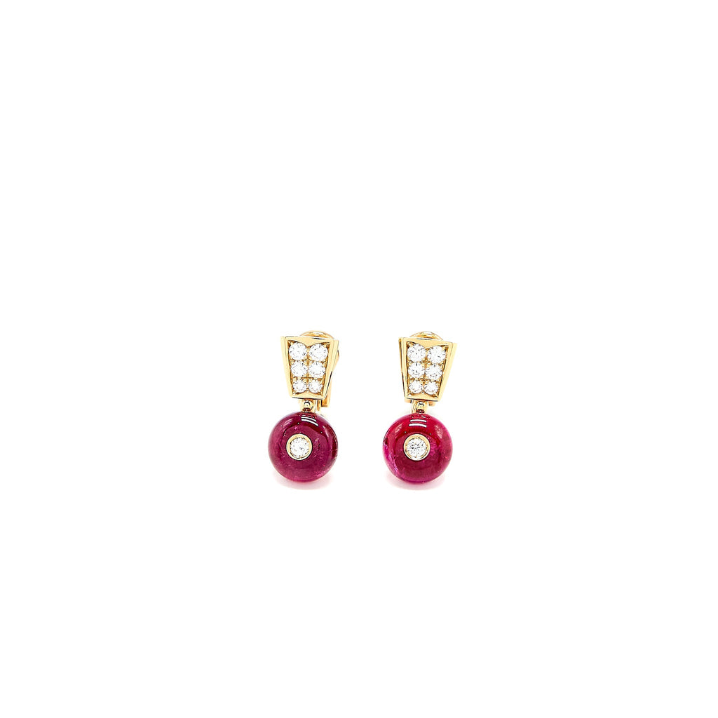 BVLGARI SERPENTI EARRINGS ROSE GOLD DIAMONDS
